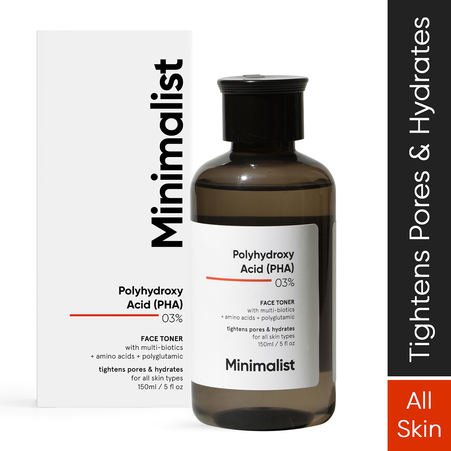 Minimalist | Minimalist 3% PHA Face Toner With Multi Biotics For Minimizing Pore Size & Hydrating Skin (150ml)