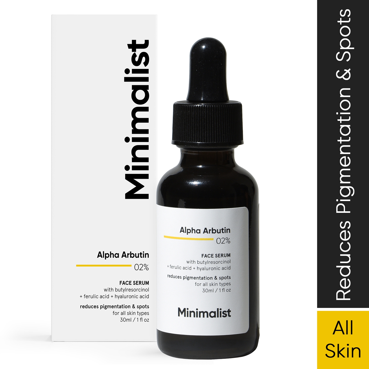 Minimalist | Minimalist 2% Alpha Arbutin Face Serum With Hyaluronic Acid Reduces pigmentation & dark spots (30ml)