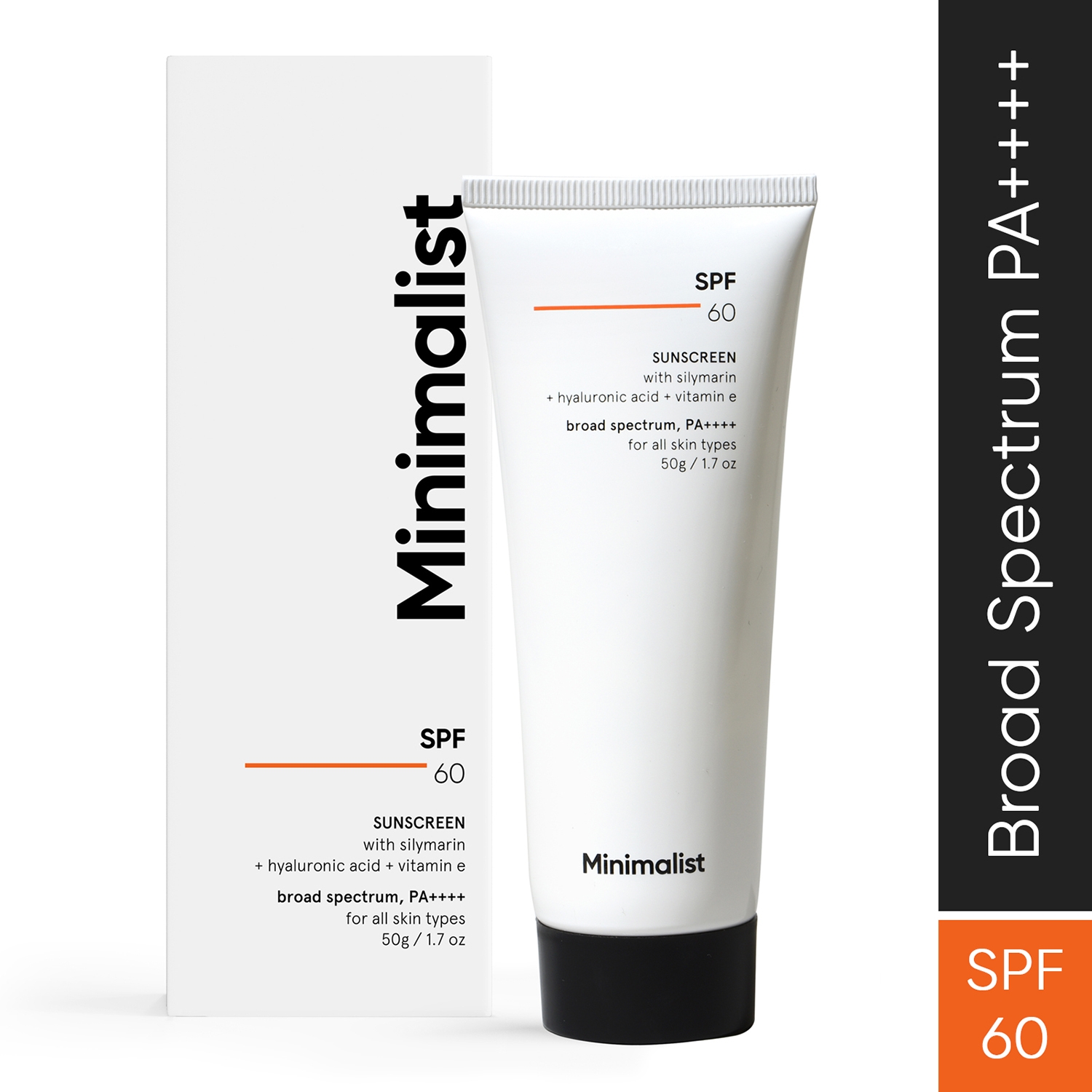 Minimalist | Minimalist SPF 60 PA ++++ Sunscreen With Antioxidant Silymarin,Senstive Skin,Acne & Pregnancy Safe (50g)