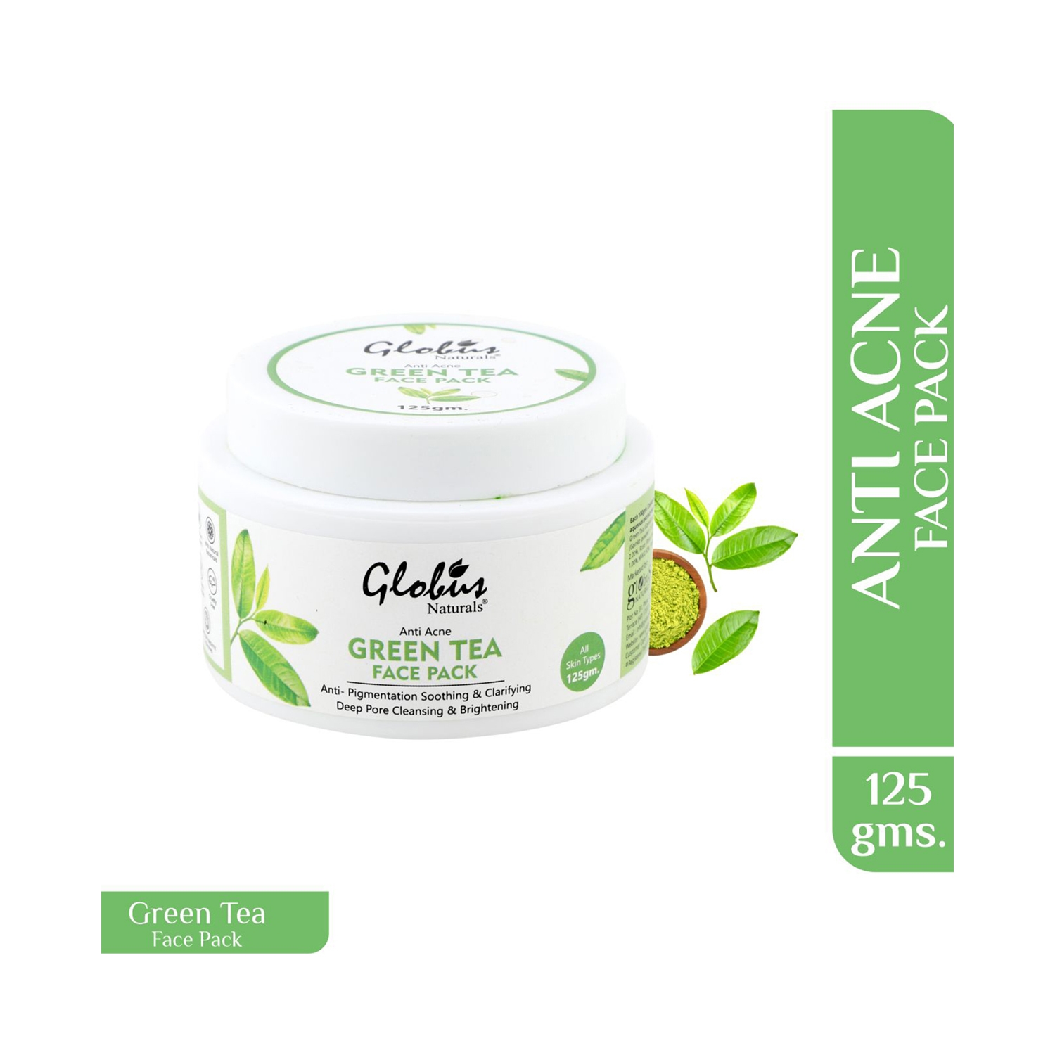 Globus Naturals | Globus Naturals Green Tea Anti-Pigmentation Soothing & Clarifying Face Pack (125g)