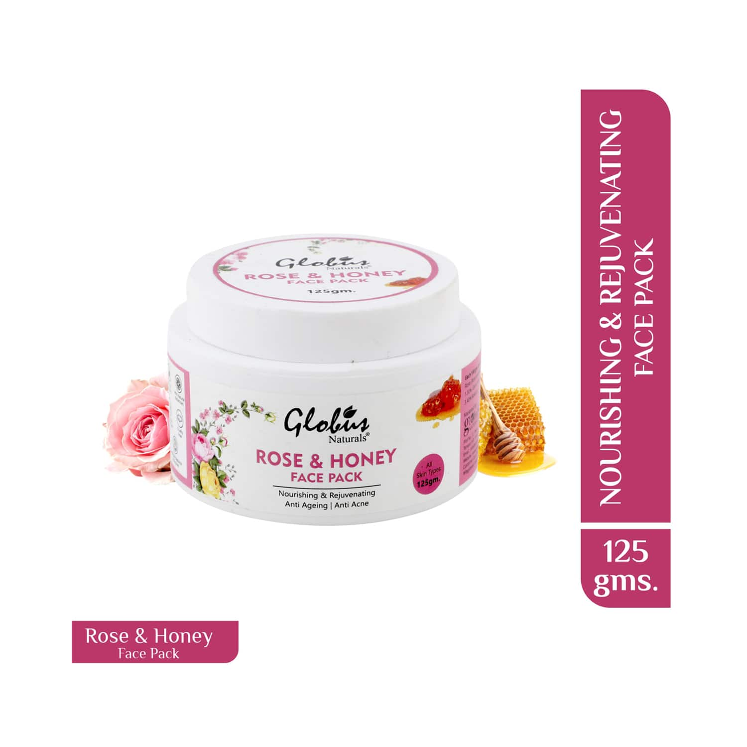 Globus Naturals | Globus Naturals Rose & Honey Nourishing & Rejuvenating Face Pack (125g)