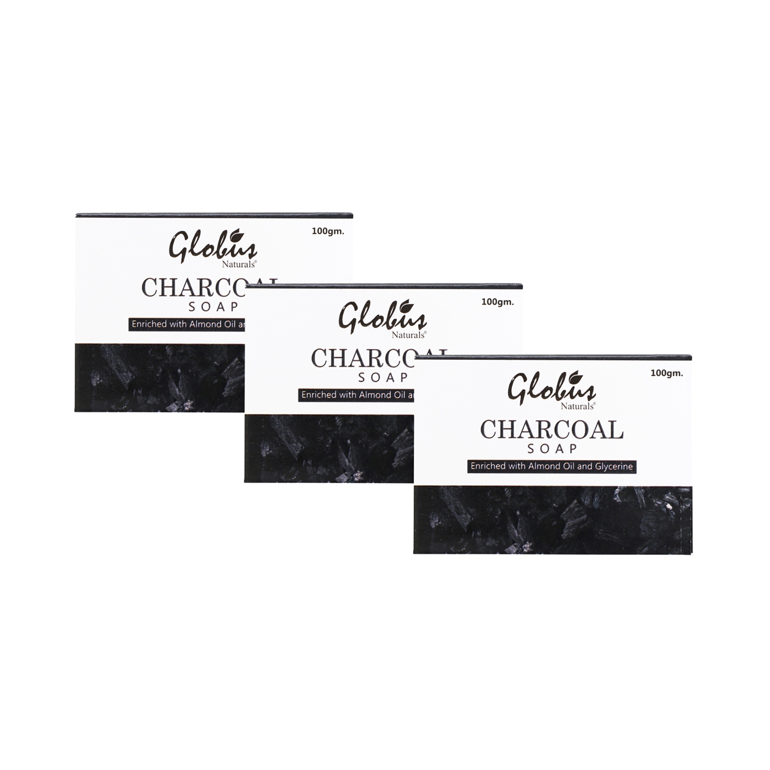 Globus Naturals | Globus Naturals Deep Cleaning & Exfoliating Activated Charcoal Soap - (3Pcs)
