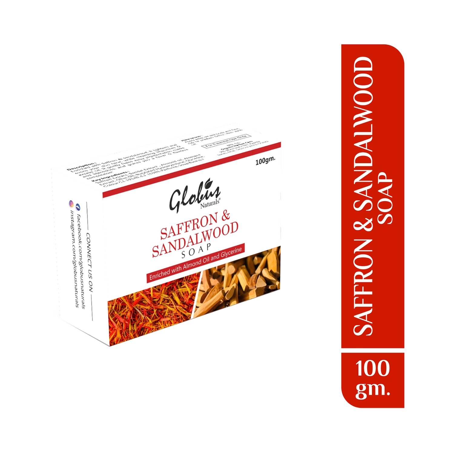 Globus Naturals | Globus Naturals Saffron & Sandalwood Soap (100g)