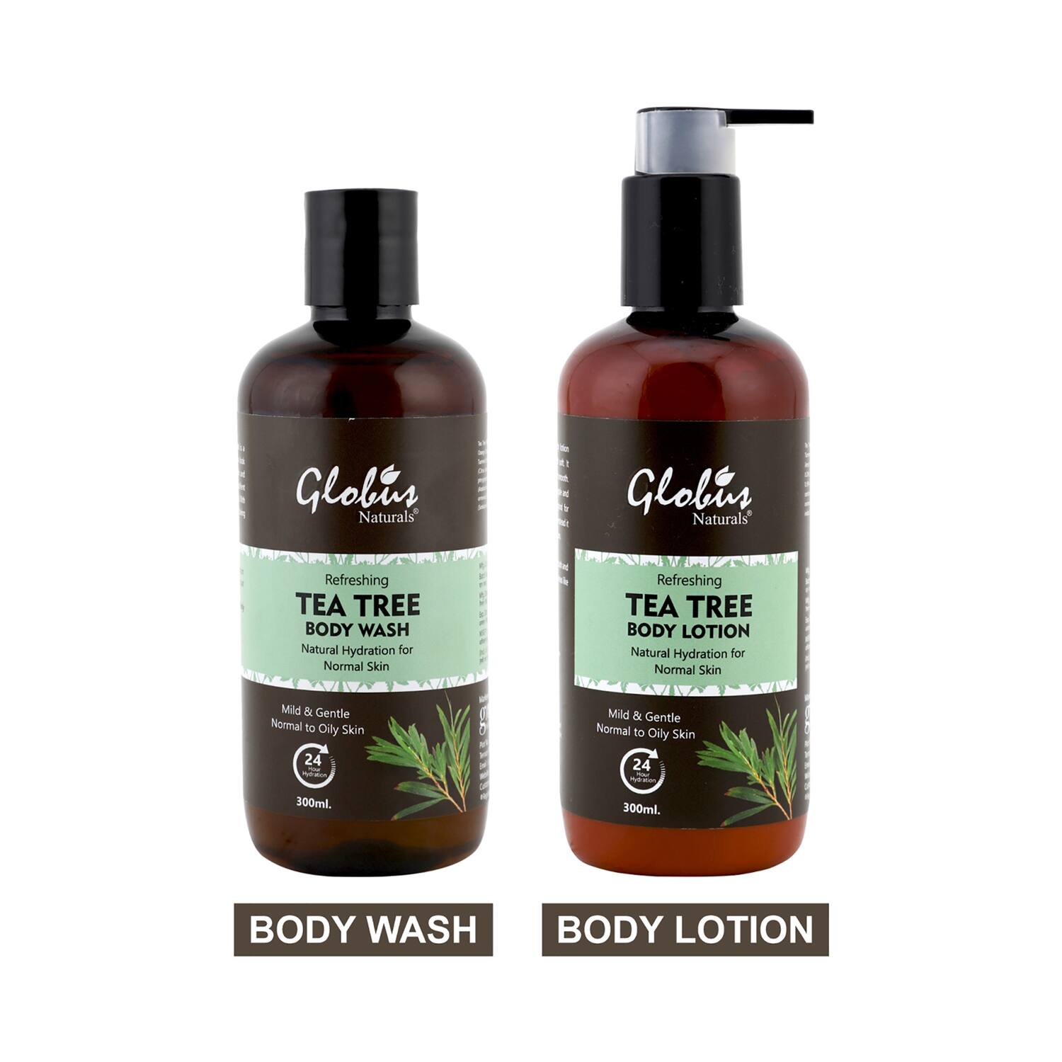 Globus Naturals | Globus Naturals Refreshing Tea Tree Body Wash & Body Lotion Combo Pack - (2Pcs)