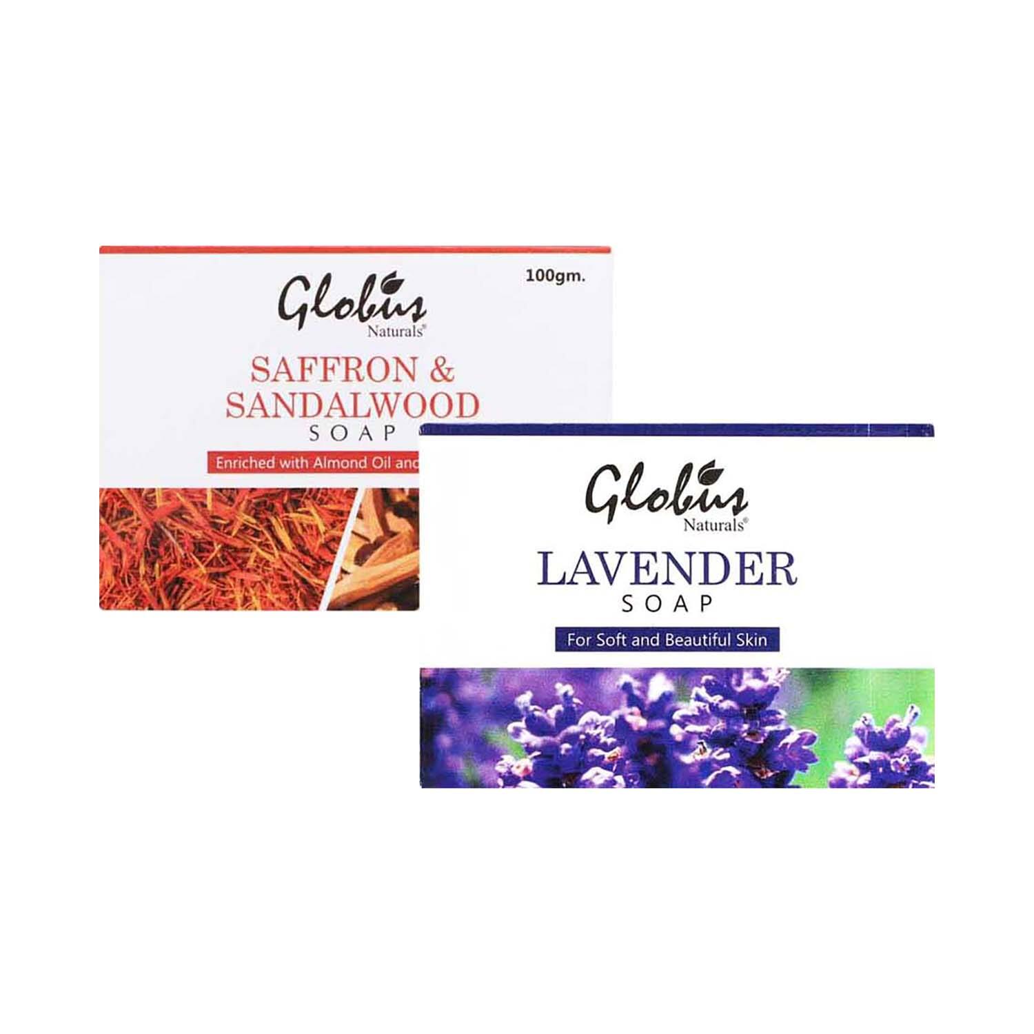 Globus Naturals | Globus Naturals Saffron & Lavender Skin Brighten Soap Combo Pack - (2Pcs)