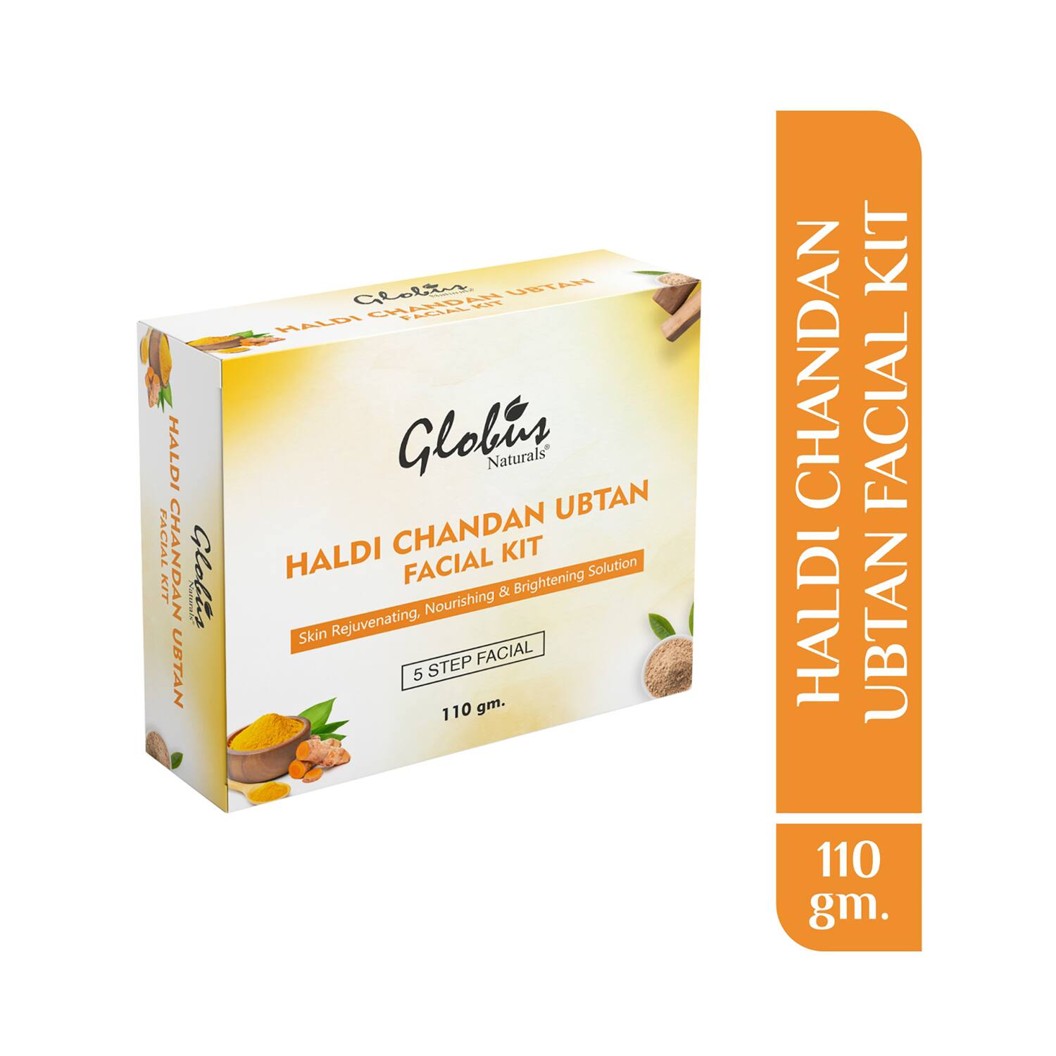 Globus Naturals | Globus Naturals Haldi Chandan Ubtan Brightening Lightening Facial Kit 5 Step Skin Whitening Kit (110g)