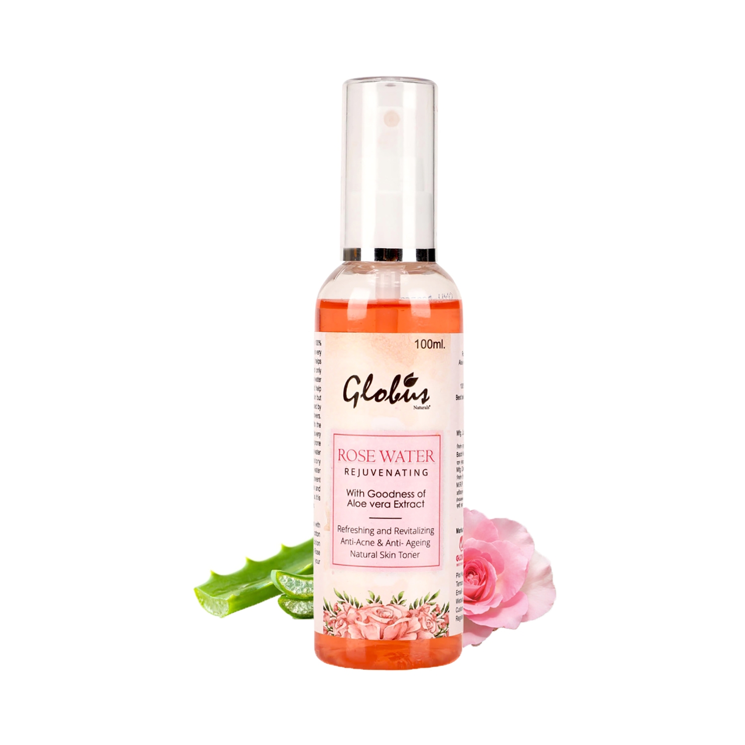 Globus Naturals | Globus Naturals Rejuvenating Rose Water With Goodness Of Aloe Vera Extract (100ml)