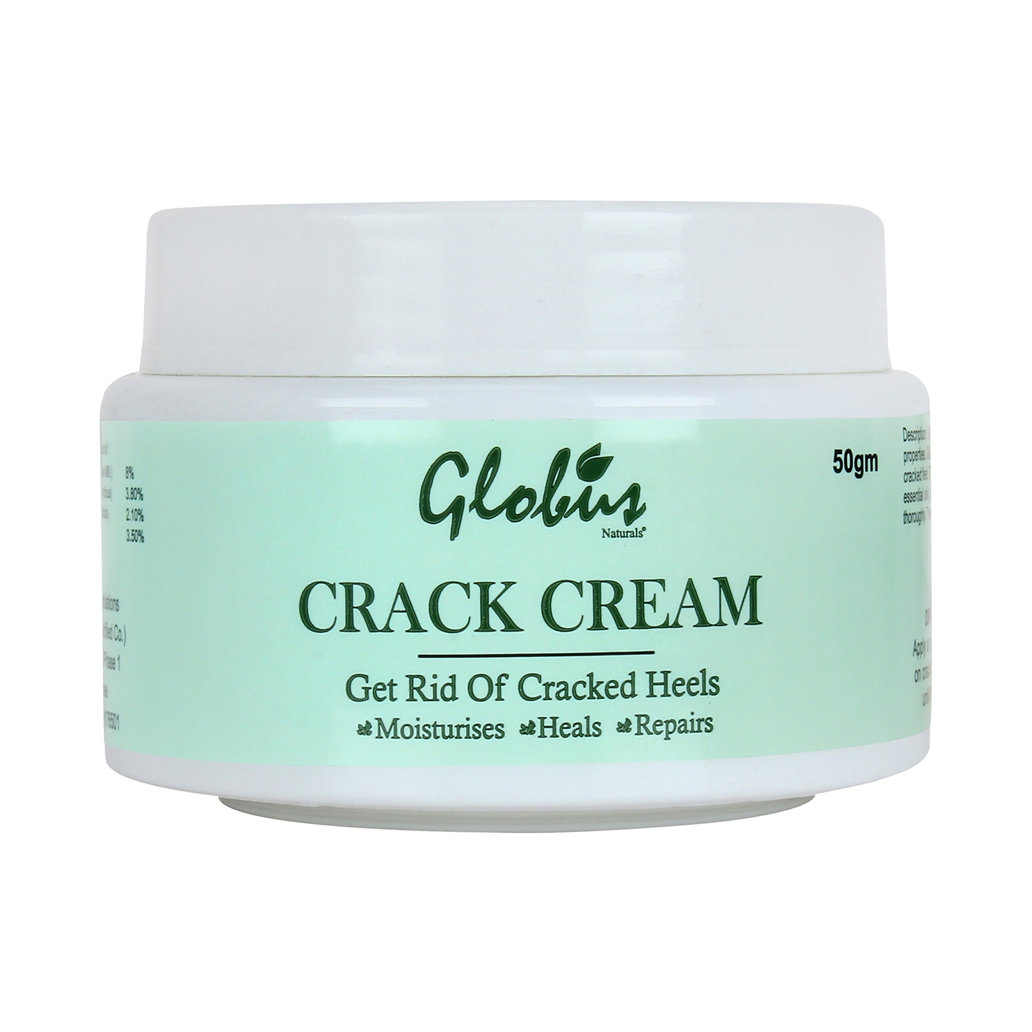 Globus Naturals | Globus Naturals For Dry Cracked Heels & Feet Enriched With Aloe Vera, Neem & Anantmool Crack Cream (50g)