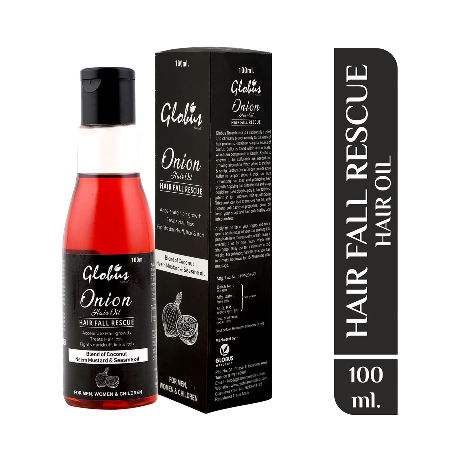 Globus Naturals | Globus Naturals Onion Hair Growth Oil For Hair Fall Rescue (100ml)