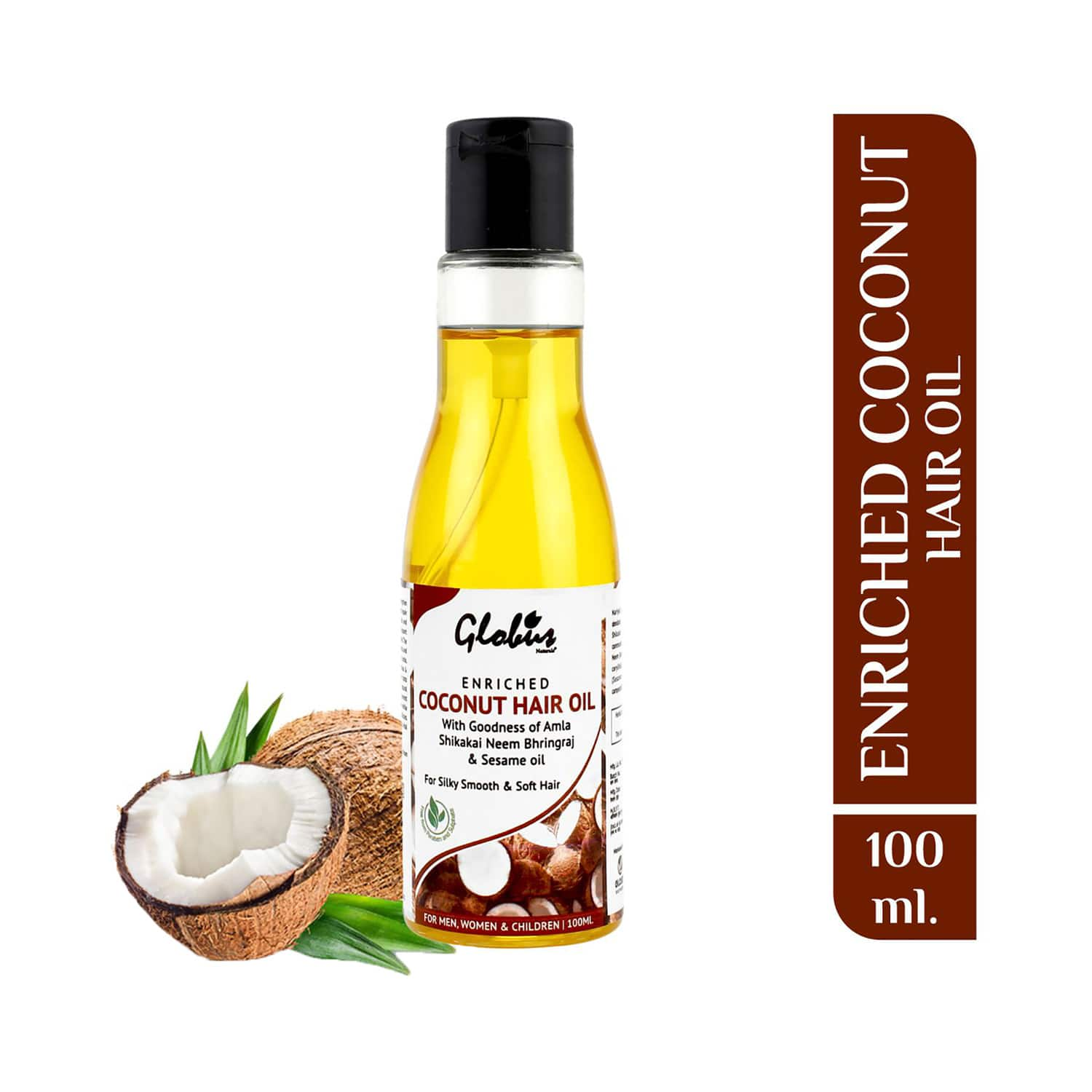 Globus Naturals | Globus Naturals Coconut Hair Oil With Goodness Of Amla Shikakai Neem Bhringraj & Sesame Oil (100ml)