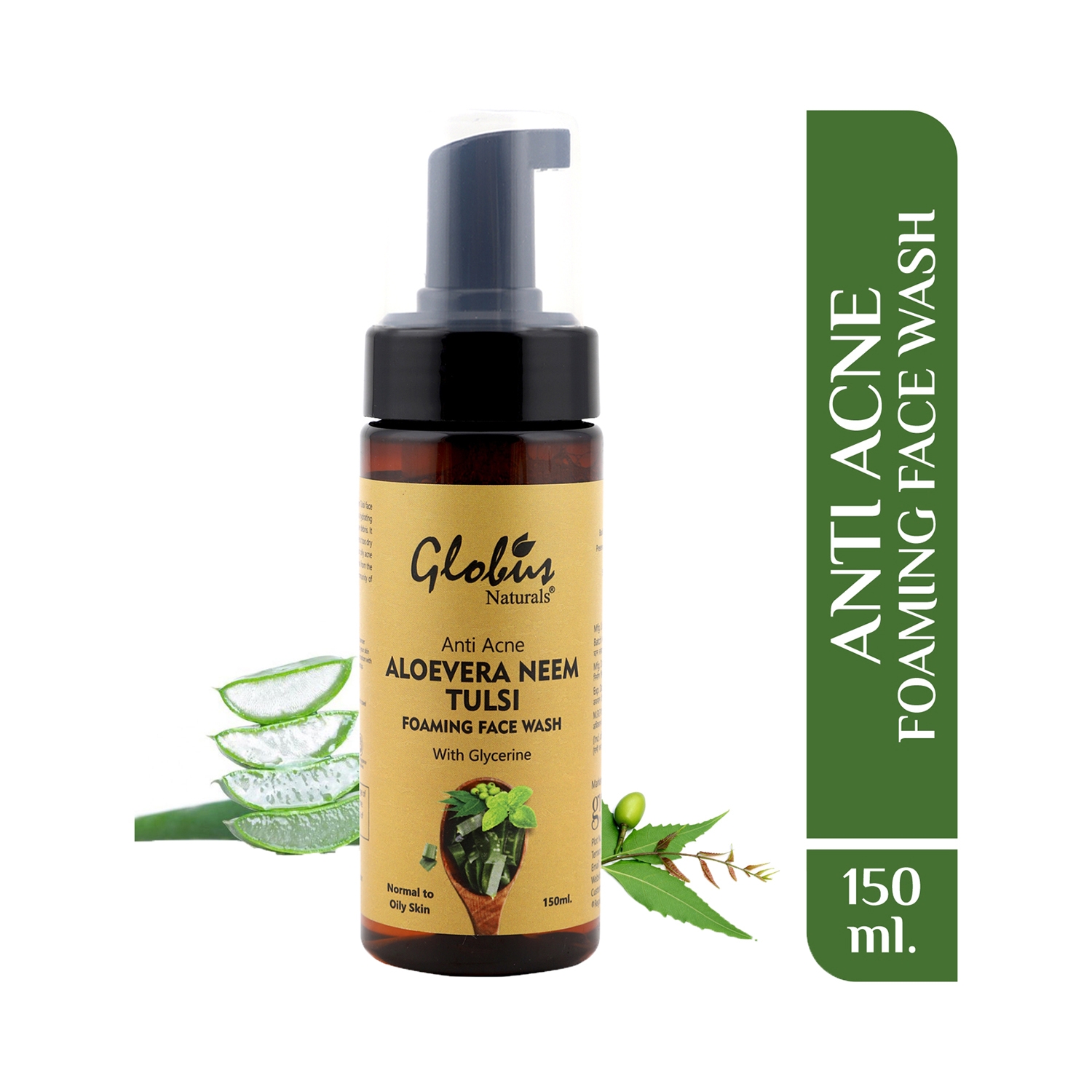 Globus Naturals | Globus Naturals Aloe Vera Neem Tulsi Foaming Face Wash (150ml)