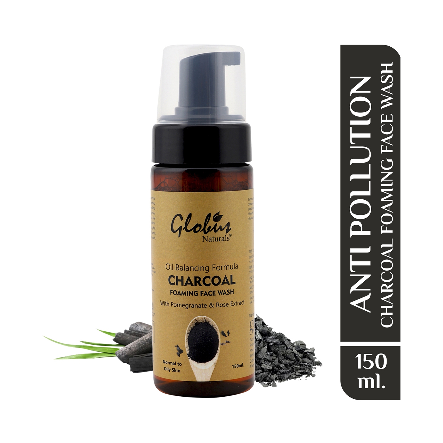 Globus Naturals | Globus Naturals Charcoal Anti Pollution Acne Control Foaming Face Wash (150ml)