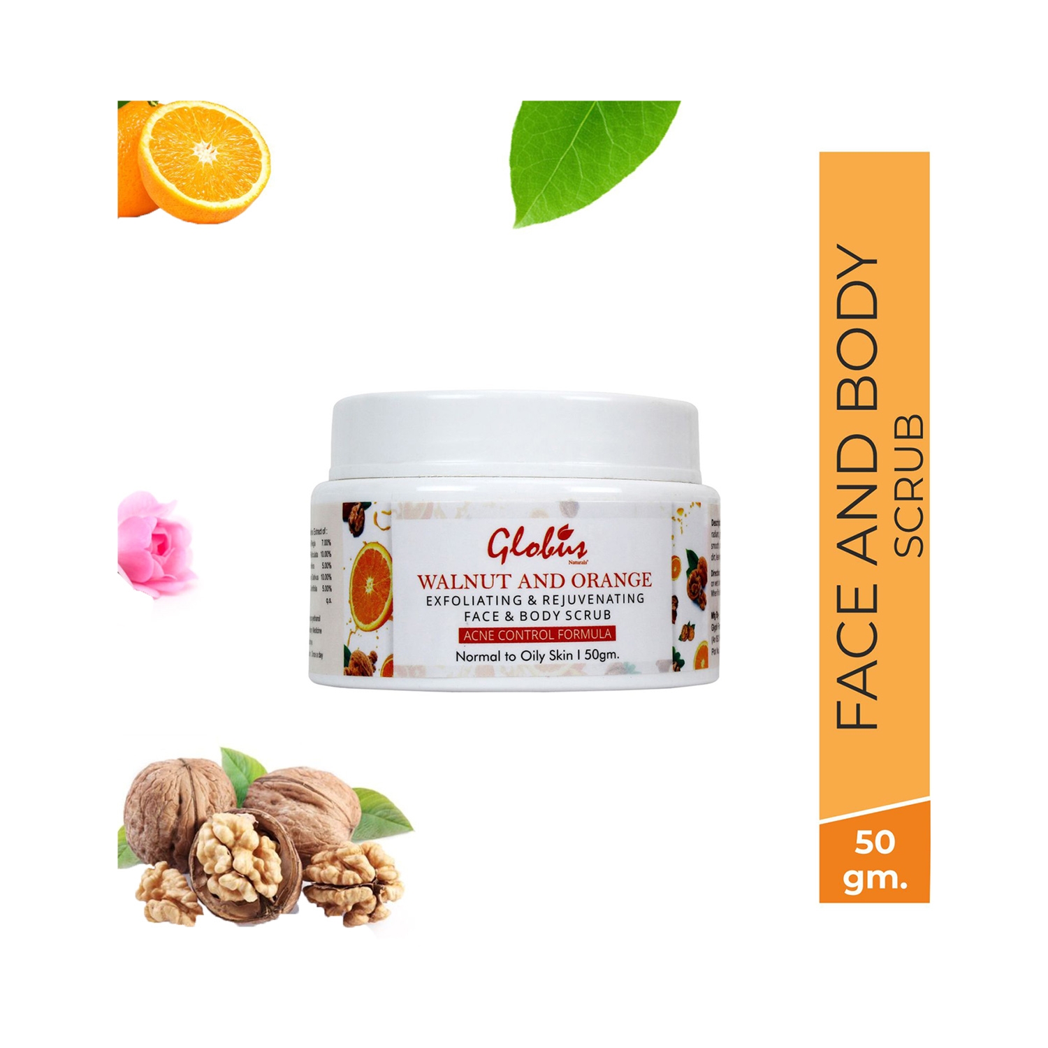 Globus Naturals | Globus Naturals Walnut & Orange Face & Body Scrub (50g)