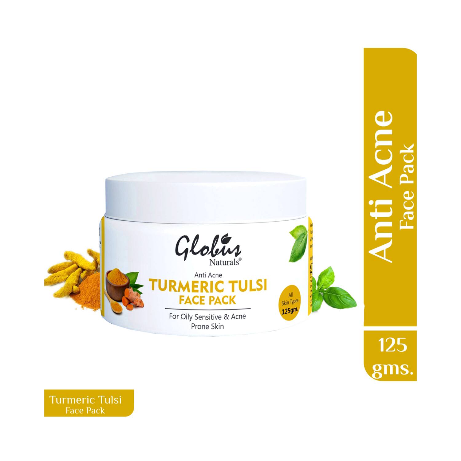 Globus Naturals | Globus Naturals Turmeric Tulsi Anti Acne Face Pack (125g)