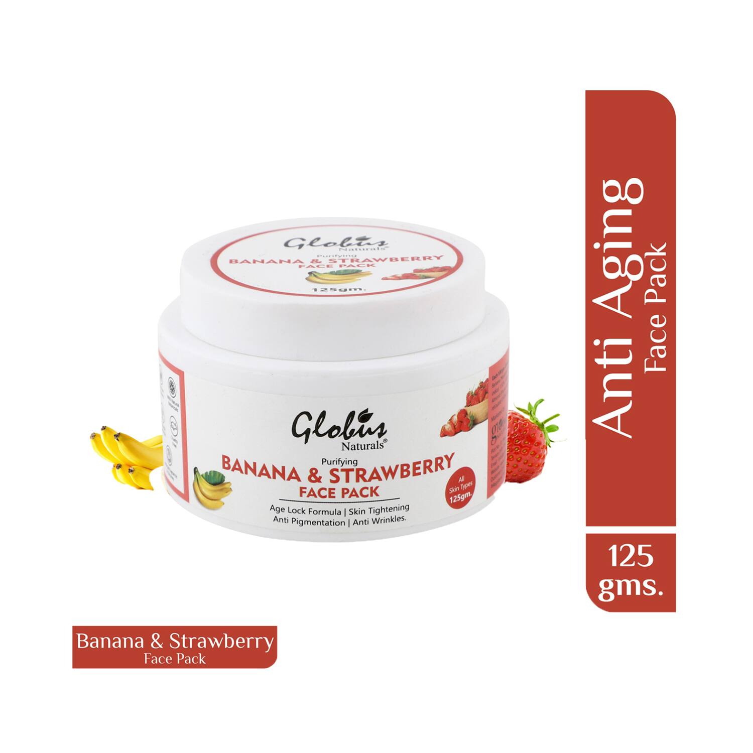 Globus Naturals | Globus Naturals Purifying Banana & Strawberry Anti Aging Face Pack (125g)