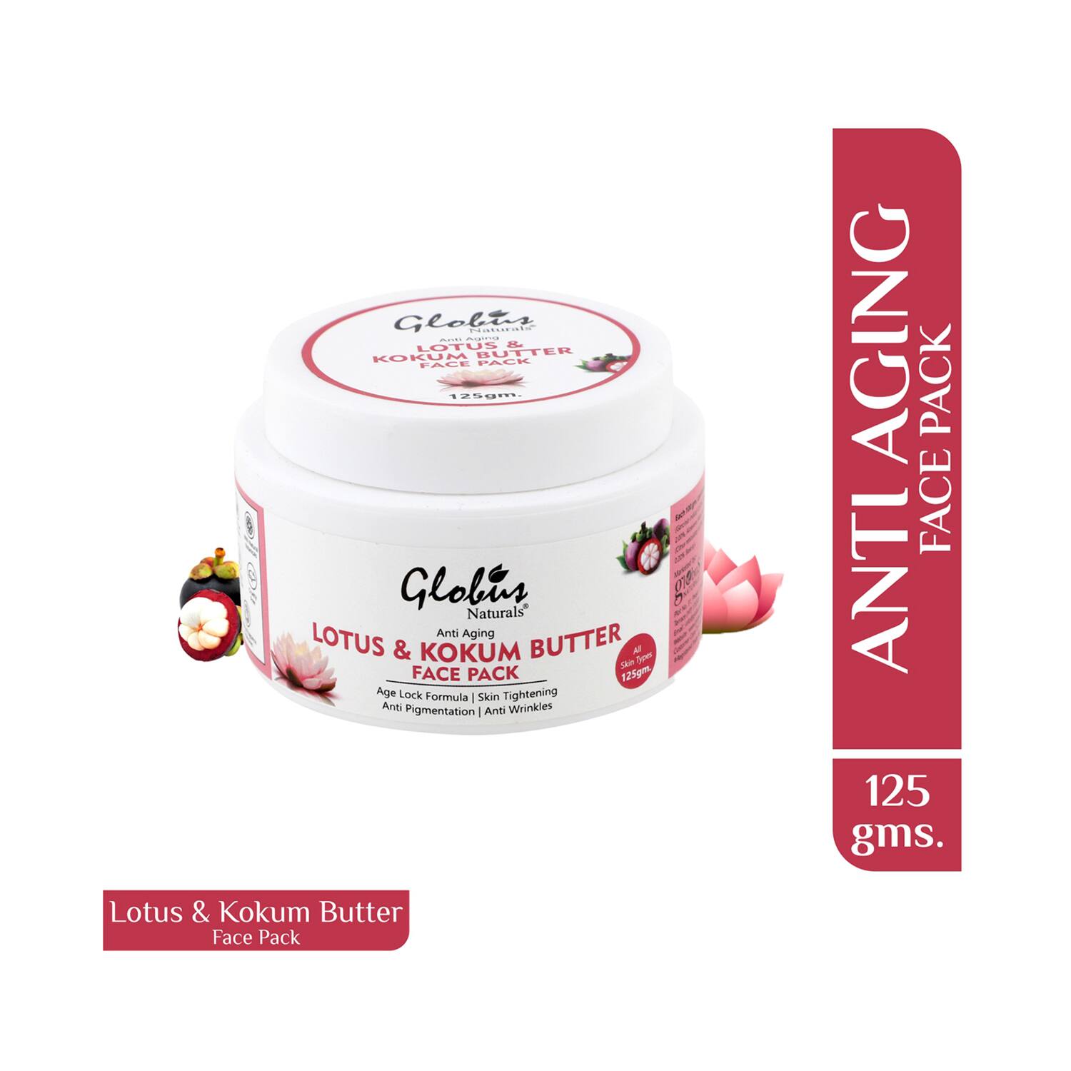 Globus Naturals | Globus Naturals Lotus Kokum Butter Anti Aging Face Pack (125g)