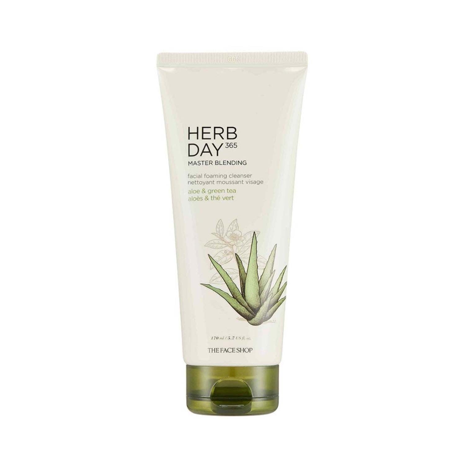 The Face Shop | The Face Shop Herb Day 365 Aloe & Green Tea Cleansing Foam (170ml)