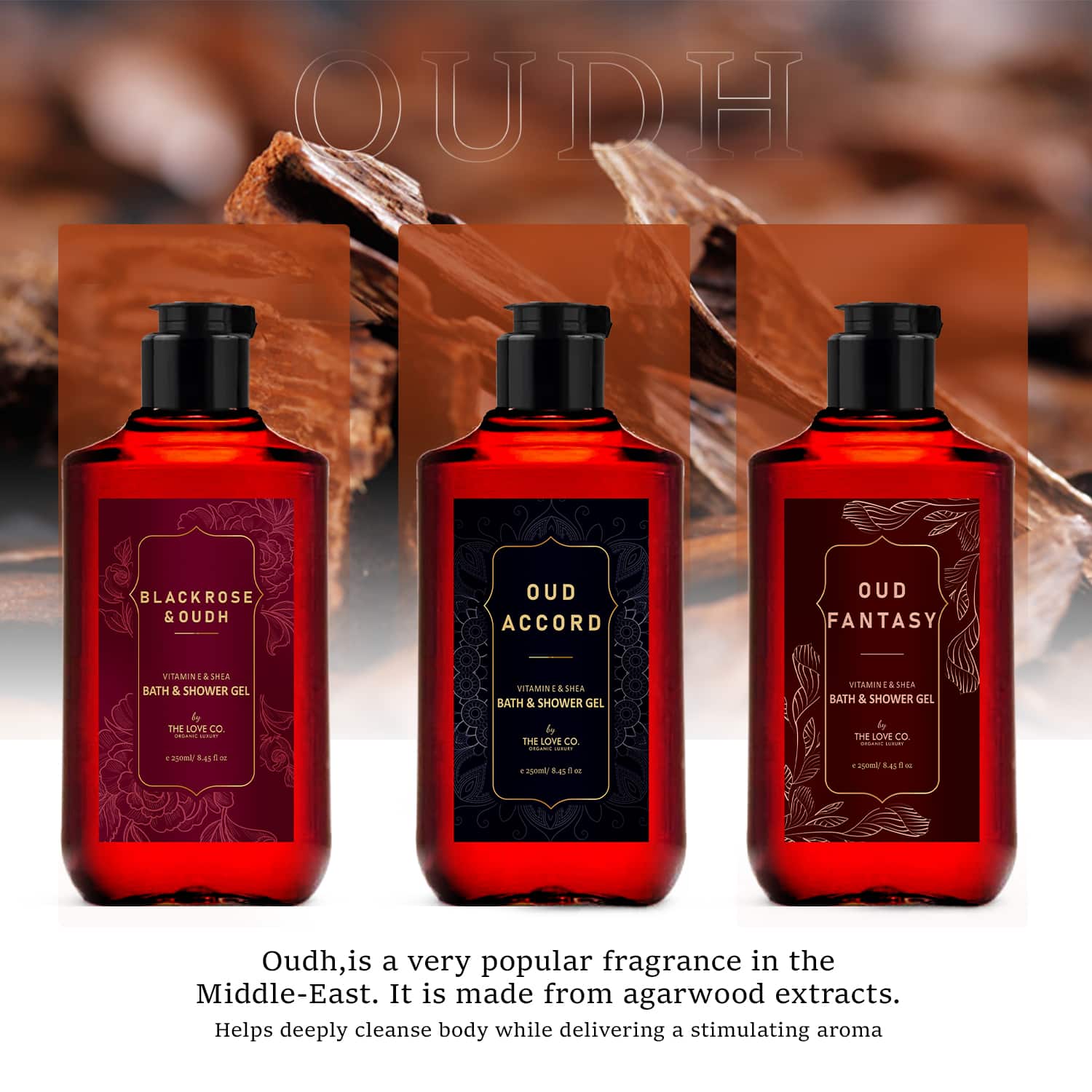 THE LOVE CO. | THE LOVE CO. Black Rose & Oud Bath & Shower Gel (250ml)