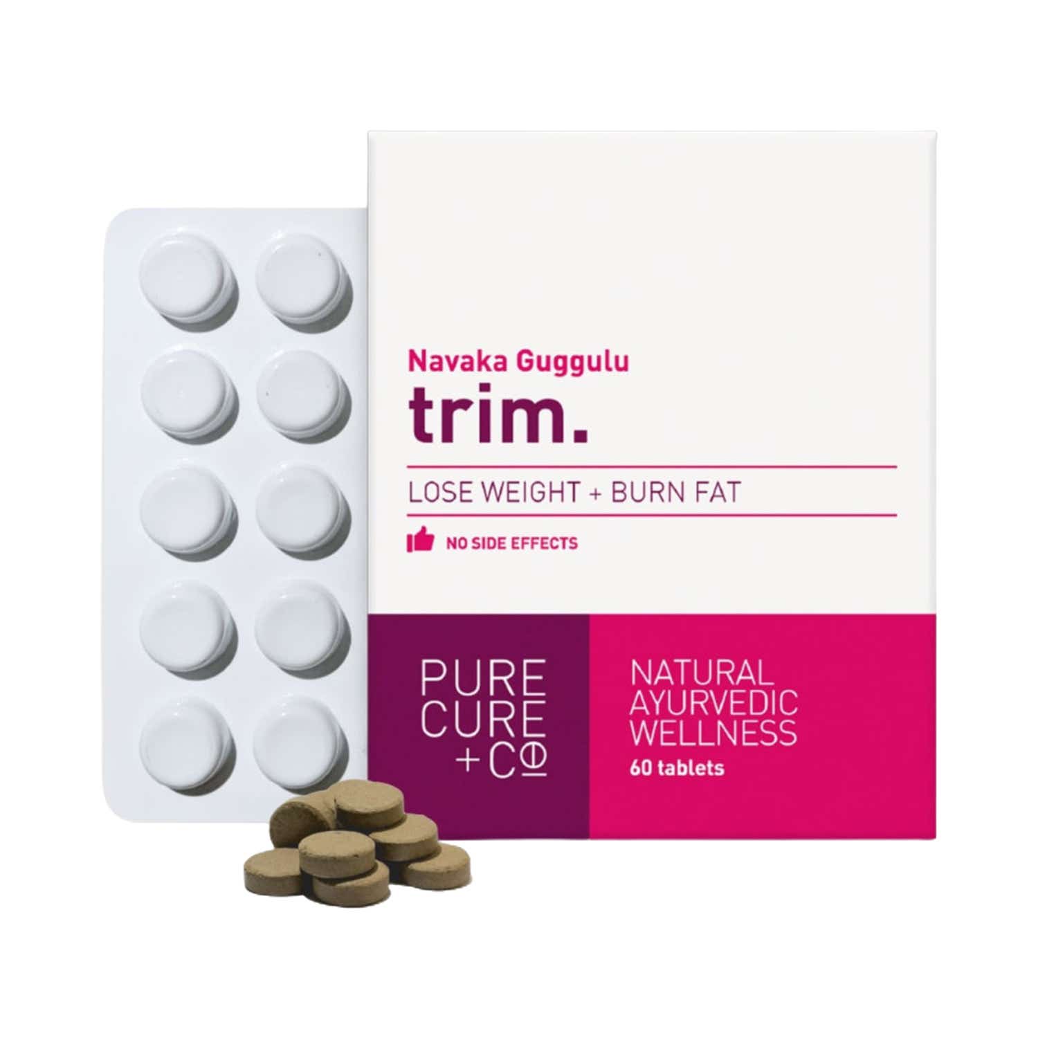 PURECURE+CO Trim Loose Weight + Burn Fat Tablets (60 Tablets)