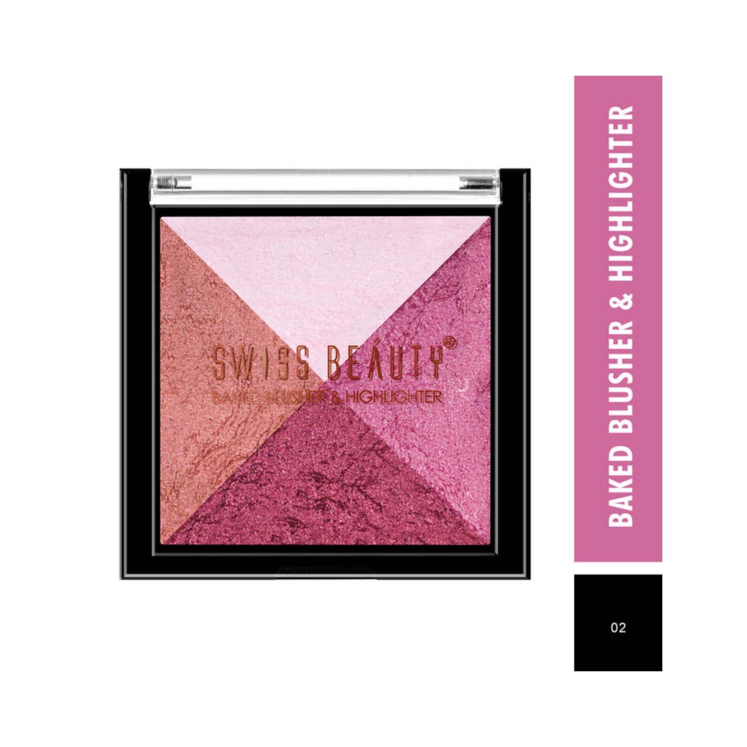 Swiss Beauty | Swiss Beauty Baked Blusher & Highlighter Palette - Shade 2 (7g)