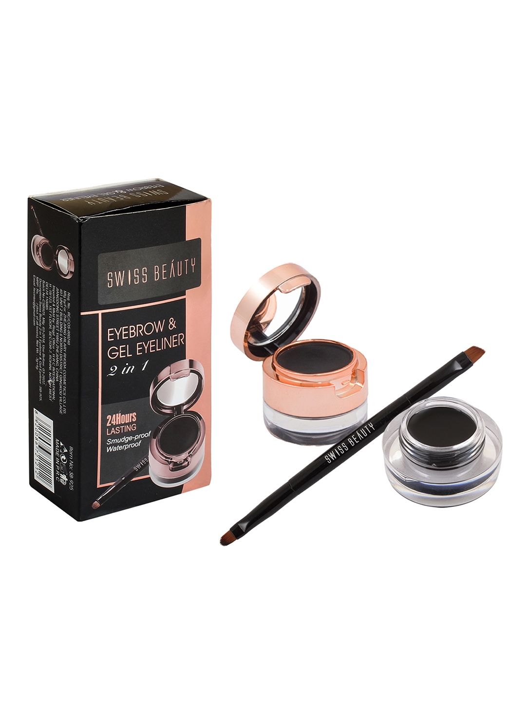 Swiss Beauty | Swiss Beauty 2-In-1 Eyebrow & Gel Eyeliner - Black (7g)