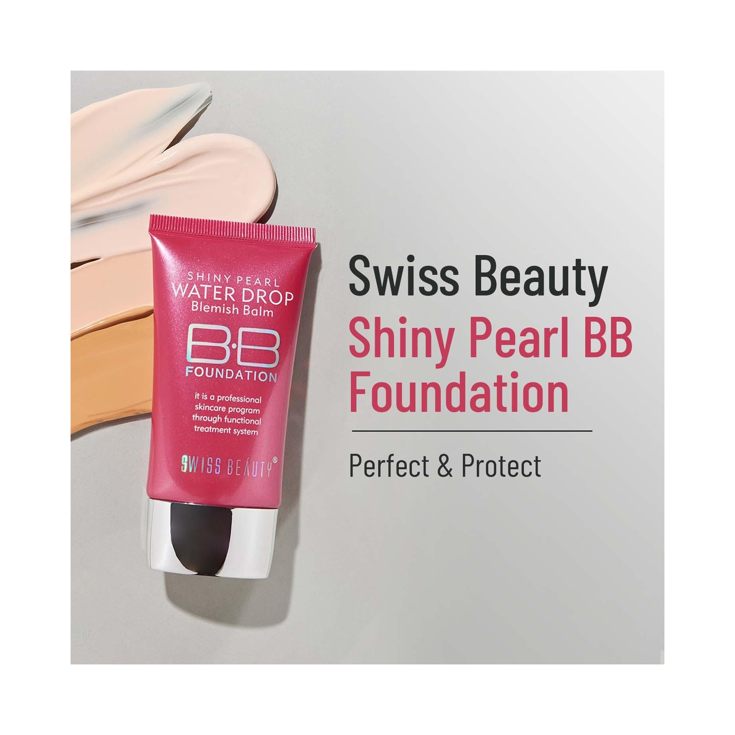 Swiss Beauty Shiny Pearl Water Drop Blemish Balm BB Foundation - 02 Shade  (40ml)