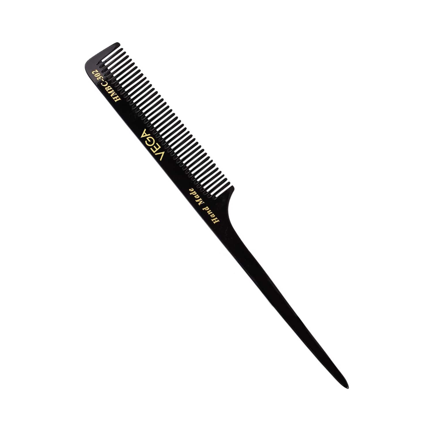 Vega | Vega Tail Hair Comb Handmade India's No.1 Hair Comb Brand for Women Black (HMBC-302) (19 g)