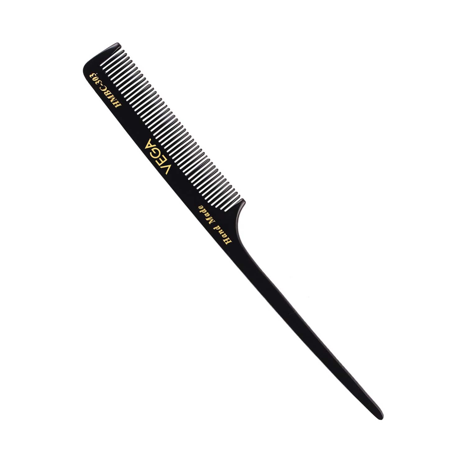 Vega | Vega Tail Hair Comb Handmade India's No.1 Hair Comb Brand for Women Black (HMBC-303) (18 g)