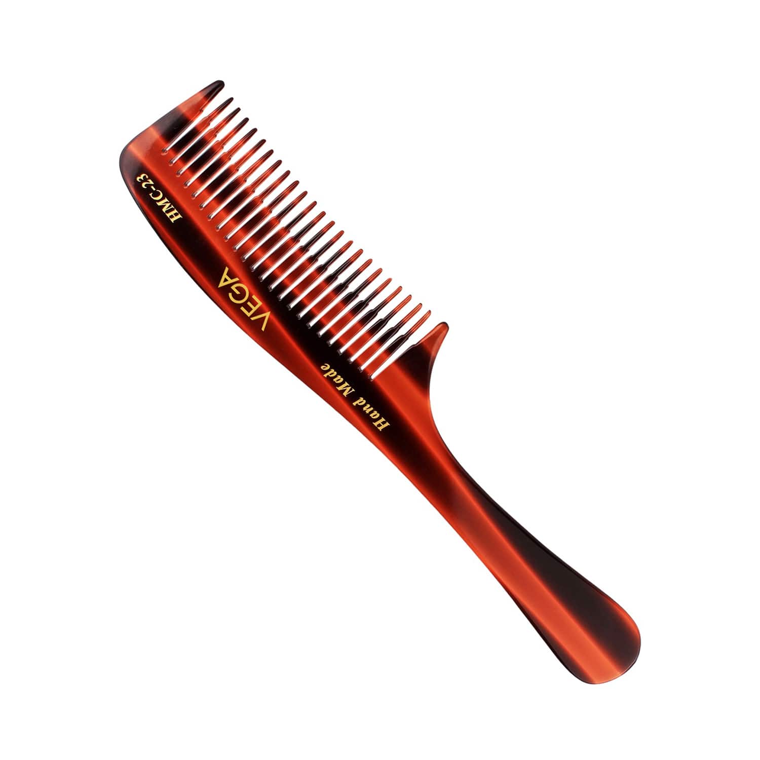 Vega | Vega Handmade Grooming Hair Comb with Tortoise Shell Pattern for Men and Women (HMC-23) (36 g)