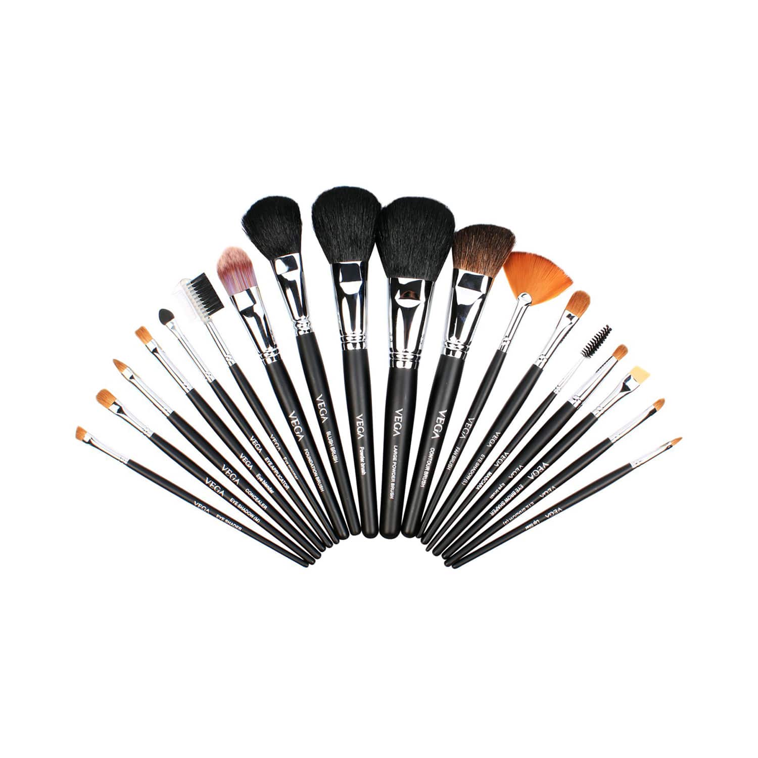 Vega | Vega Soft Bristle Makeup Brushes Set with Black Leather Case Set of 20 (LK-20) (740 g)
