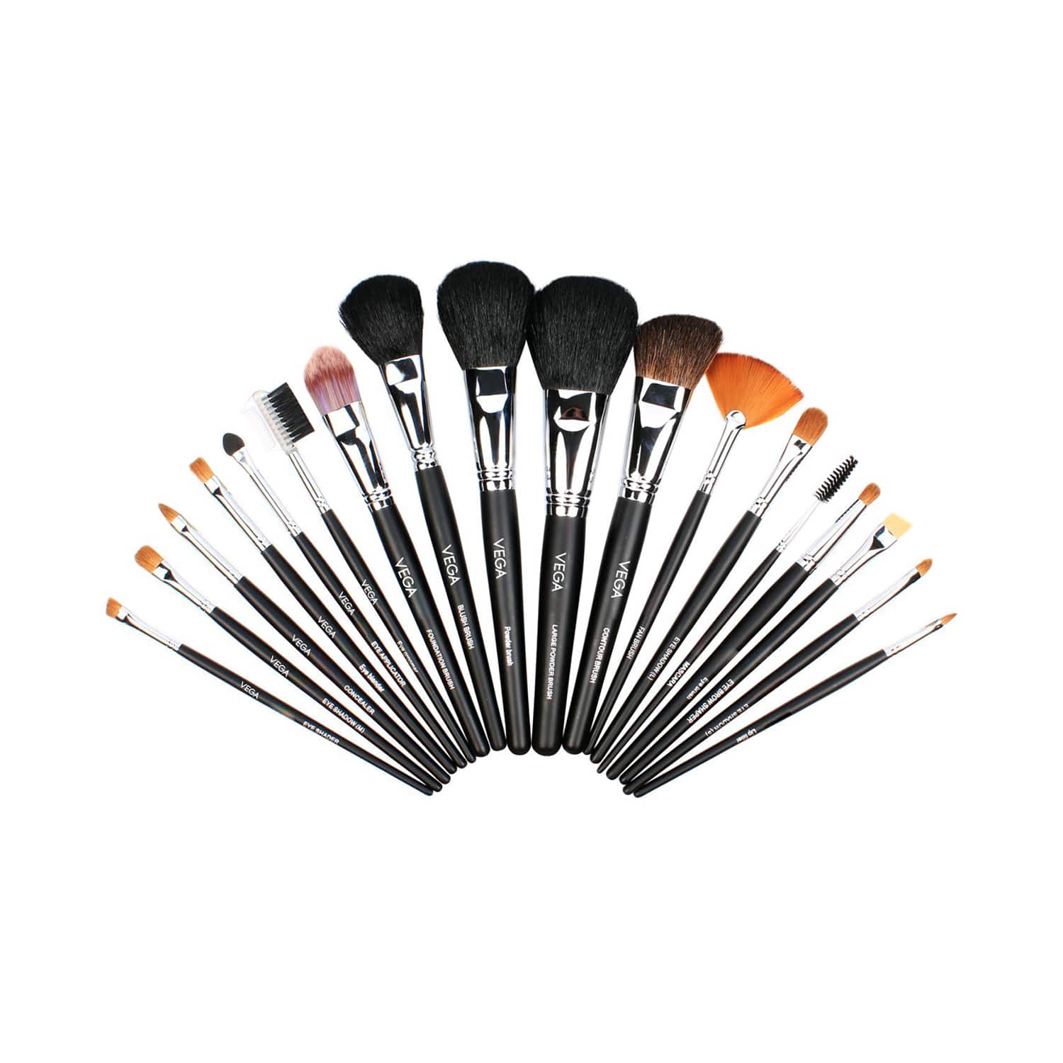 Vega | Vega Makeup Brush Set with Black Leather Case  Set of 27 (LK-27) (975 g)
