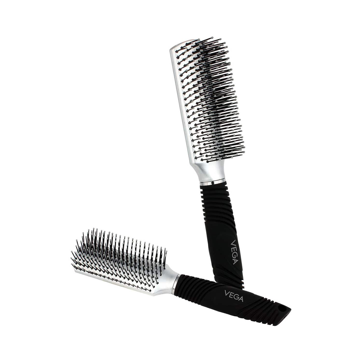 Vega | Vega Hair Brush Set Flat & Round for Men and Women 2 Piece (HSB-01) (165 g)