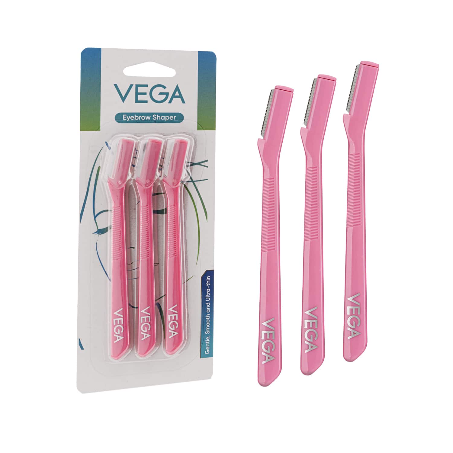 Vega | Vega Face Razor Eyebrow Shaper for Women Pack of 3 Reusable Razor for Face (ESS-01) (28 g)