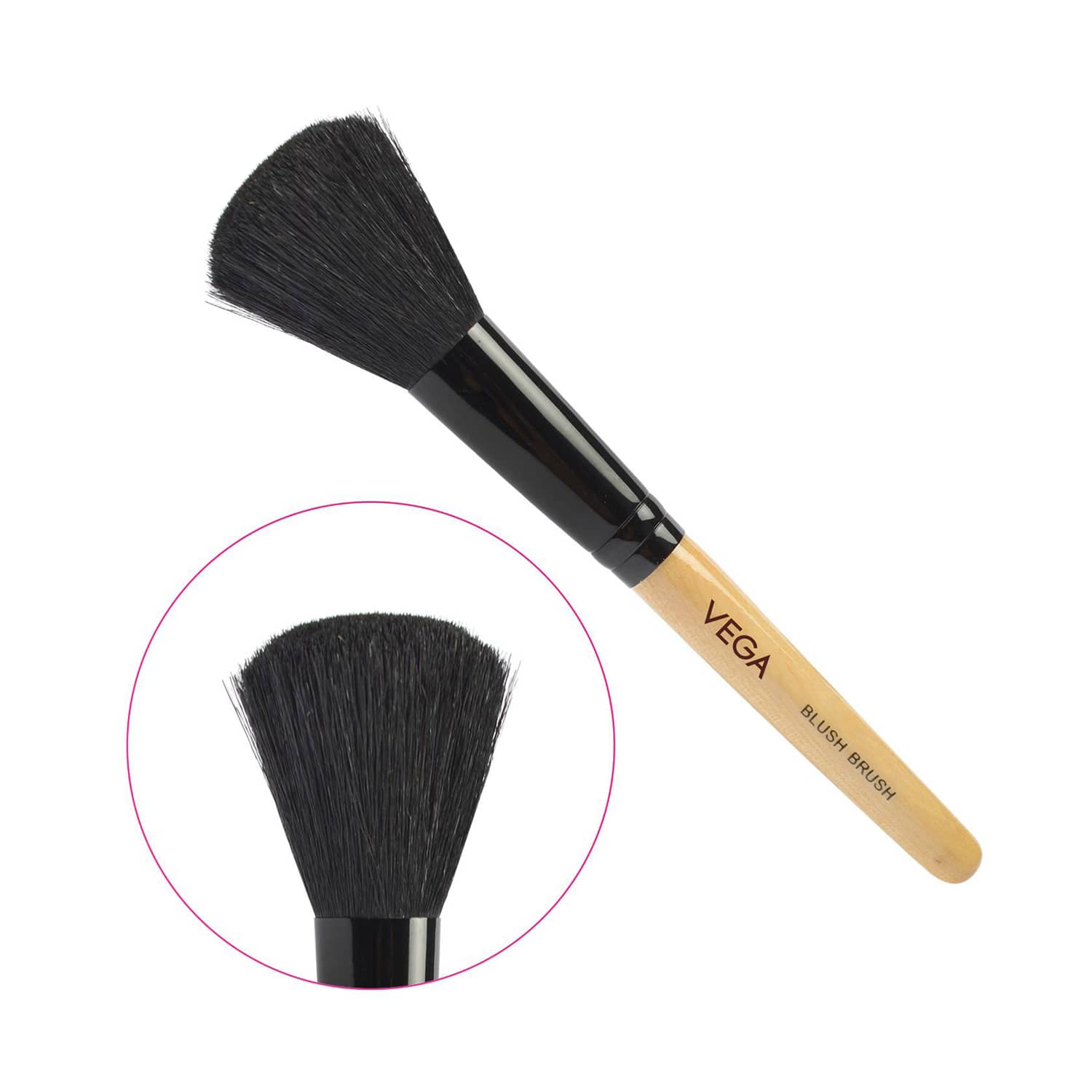 Vega | Vega Blush Brush with Wooden Handle and Natural Animal Synthetic Hair (EV-19) (25 g)