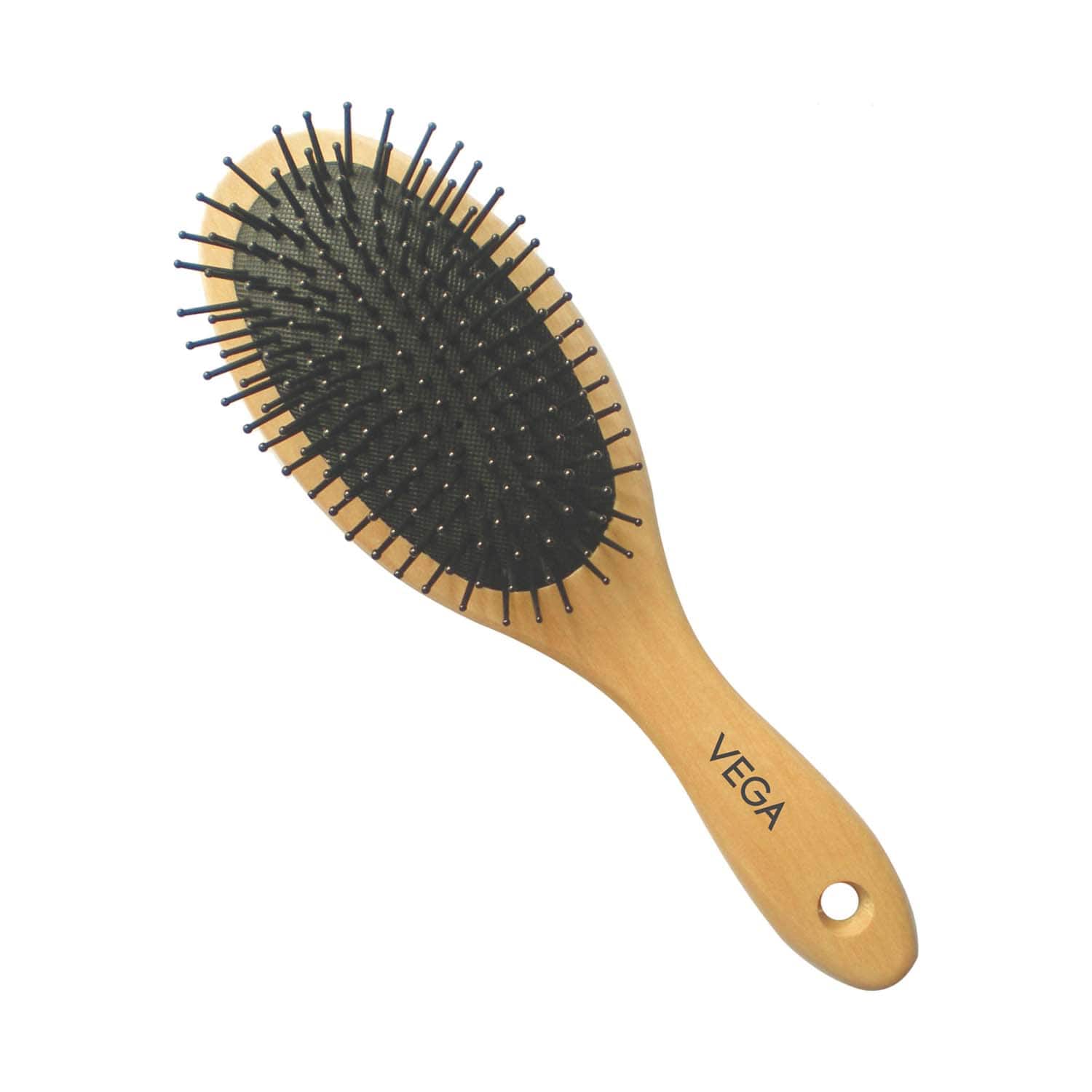 Vega | Vega Wooden Bamboo Cushion Brush India's No.1 Hair Brush Brand for Men and Women (E2-CBB) (63 g)