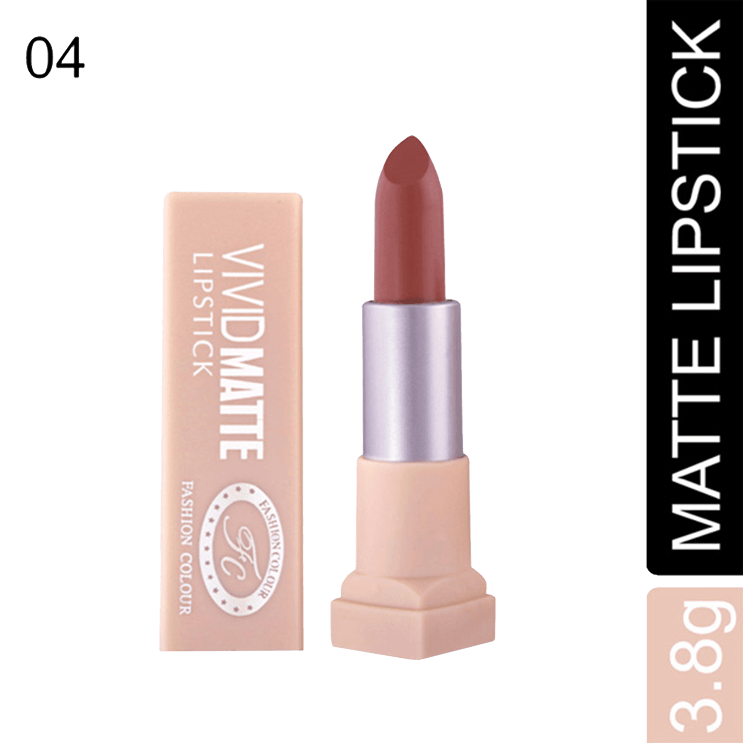 Fashion Colour Vivid Matte Lipstick - 04 Red Bean (3.8g)