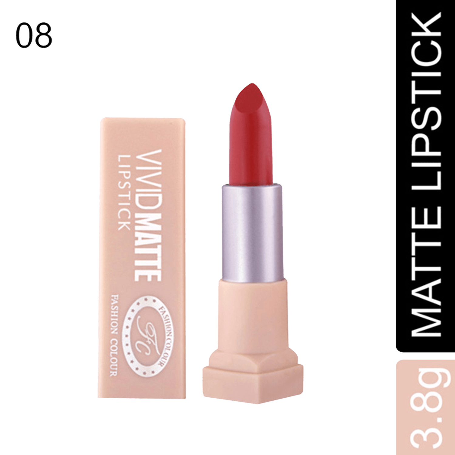 Fashion Colour | Fashion Colour Vivid Matte Lipstick - 08 Deep Red (3.8g)