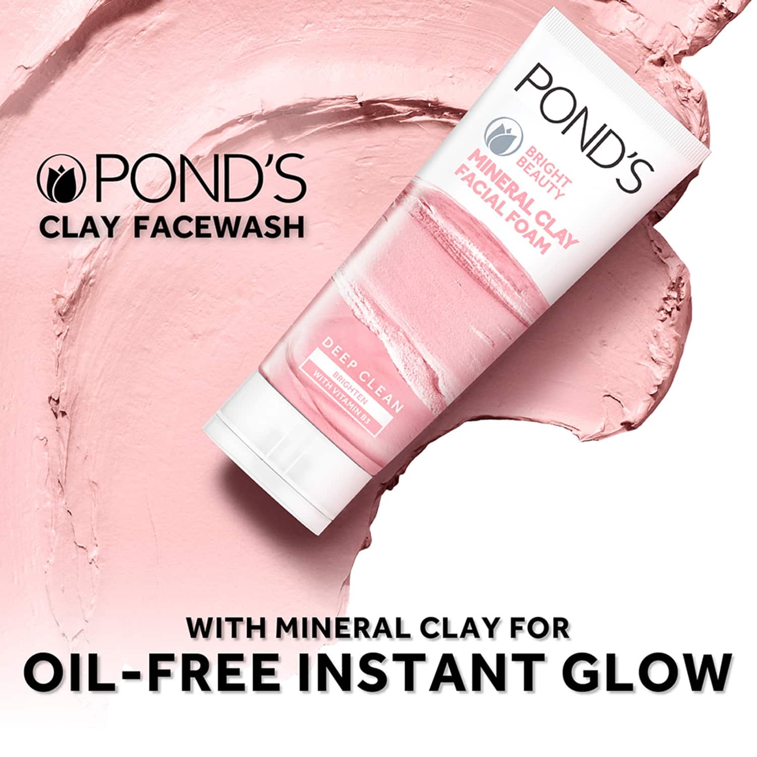 Pond s Bright Beauty Mineral Clay Face Wash For Oil Free Instant