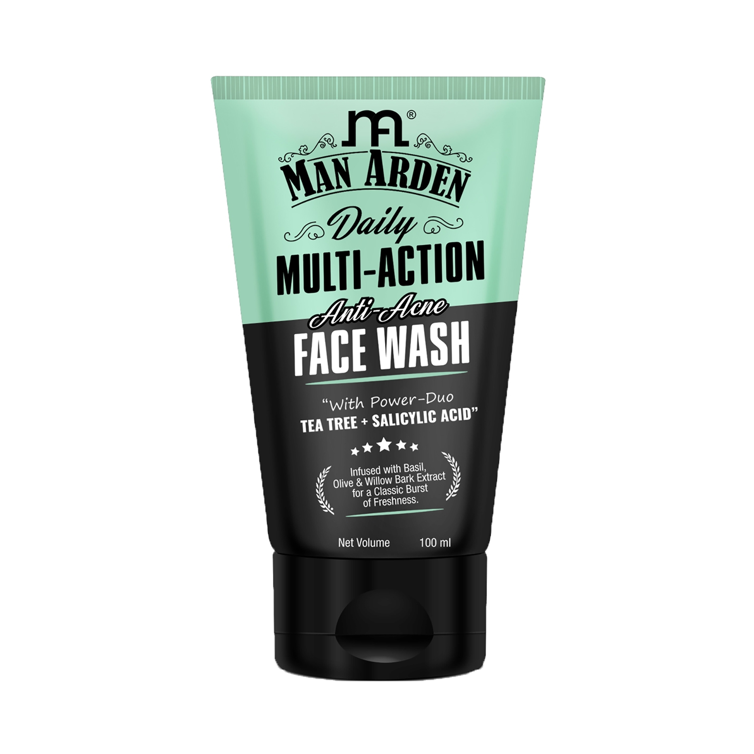 Man Arden | Man Arden Daily Multi-Action Anti-Acne Face Wash For Oily Skin With Power Duo Tea Tree & Salicylic Acid 1% (100ml)