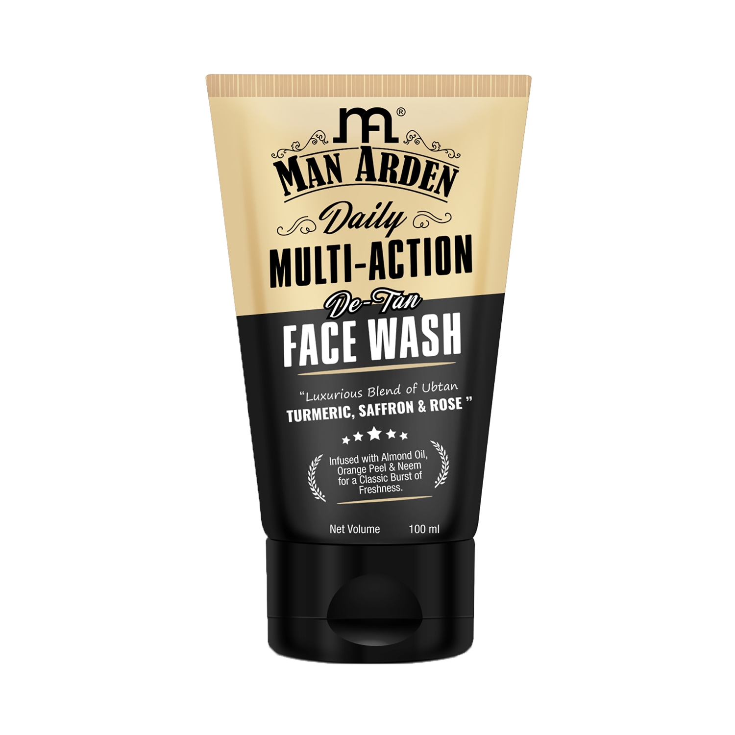 Man Arden | Man Arden Daily Multi-Action De-Tan Face Wash With Luxurious Blend Of Ubtan Turmeric, Saffron & Rose (100ml)