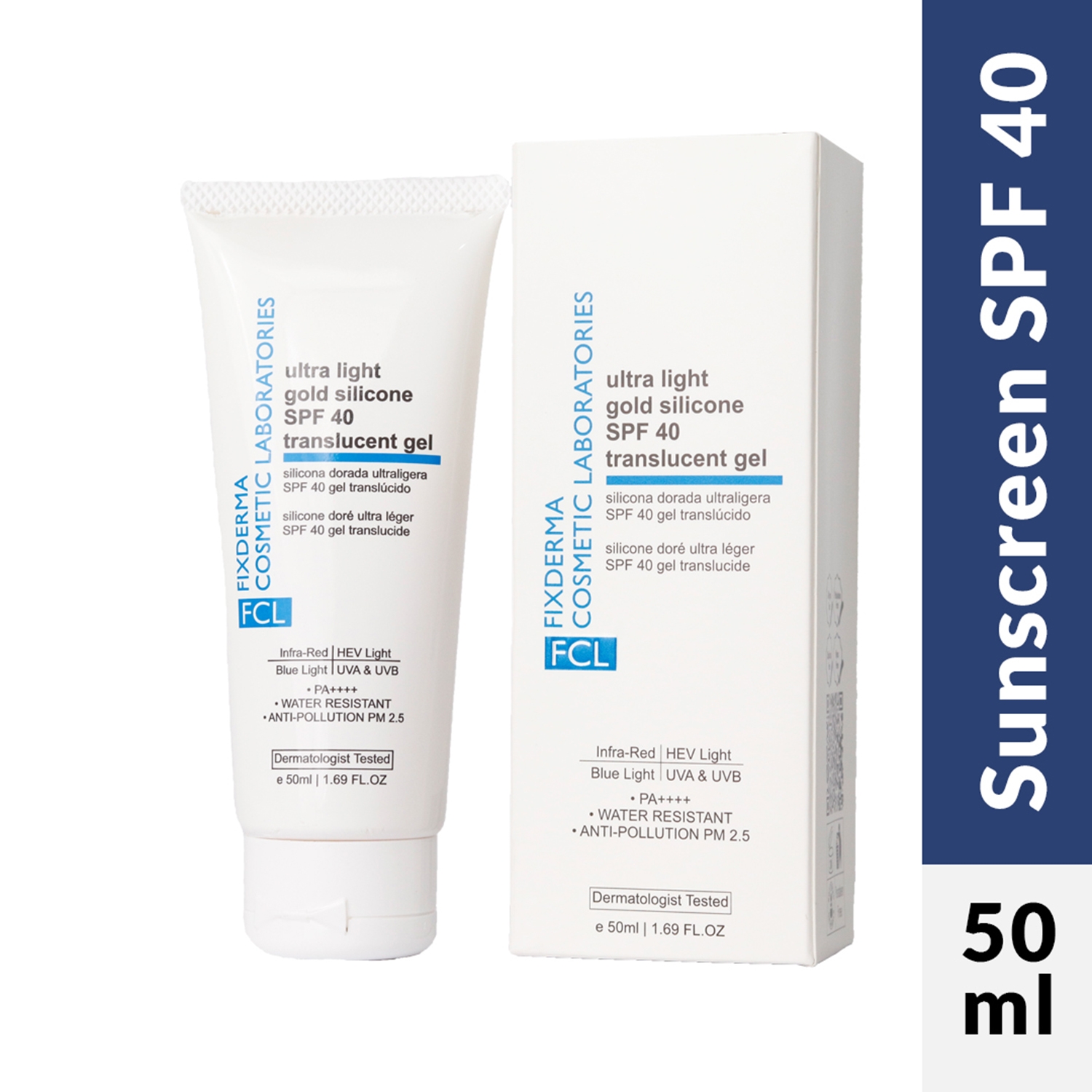 FCL | FCL Ultra Light Gold Silicone SPF 40 Translucent Gel (50ml)