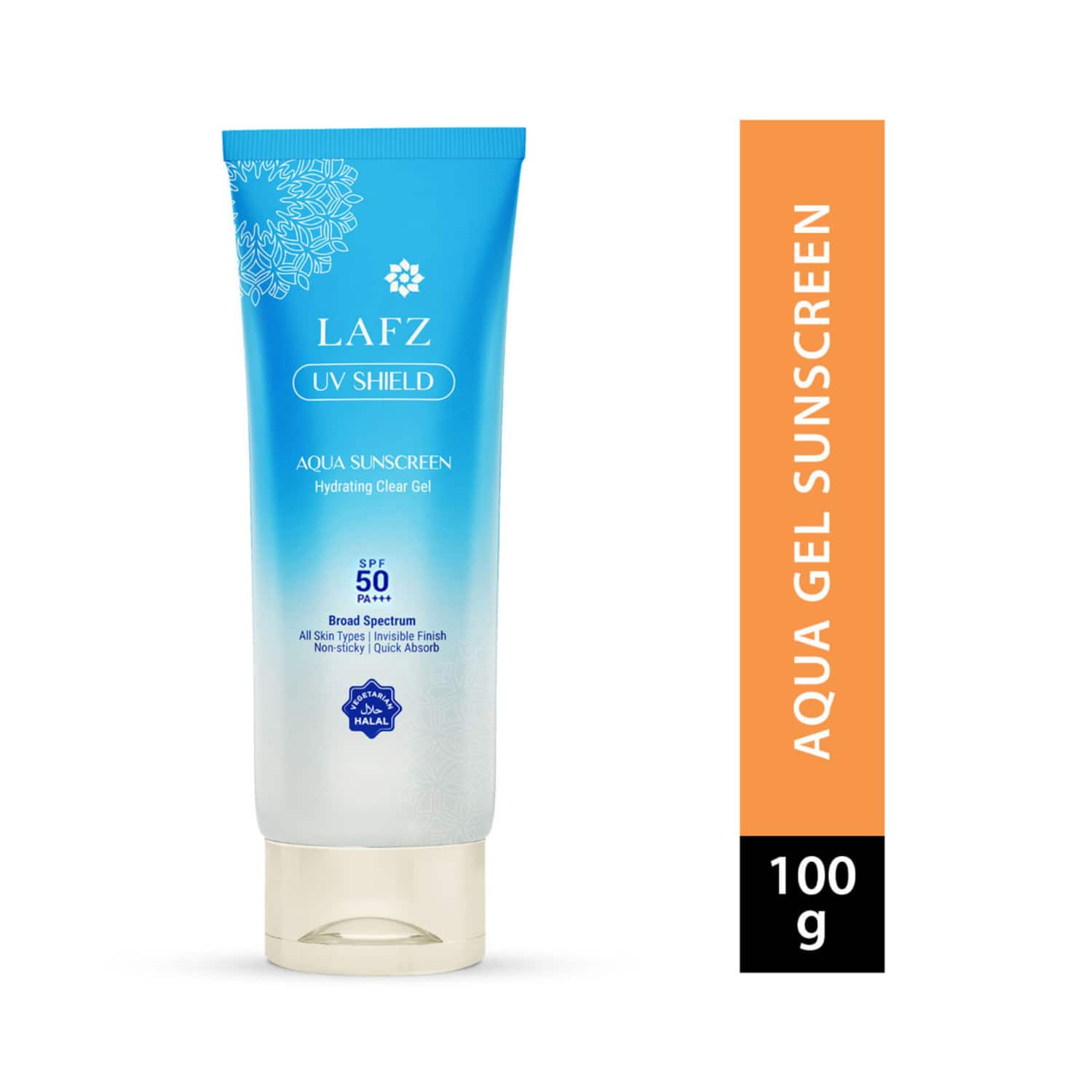 LAFZ | LAFZ UV Shield SPF 50 PA+++ Hydrating Clear Gel Aqua Sunscreen (100g)