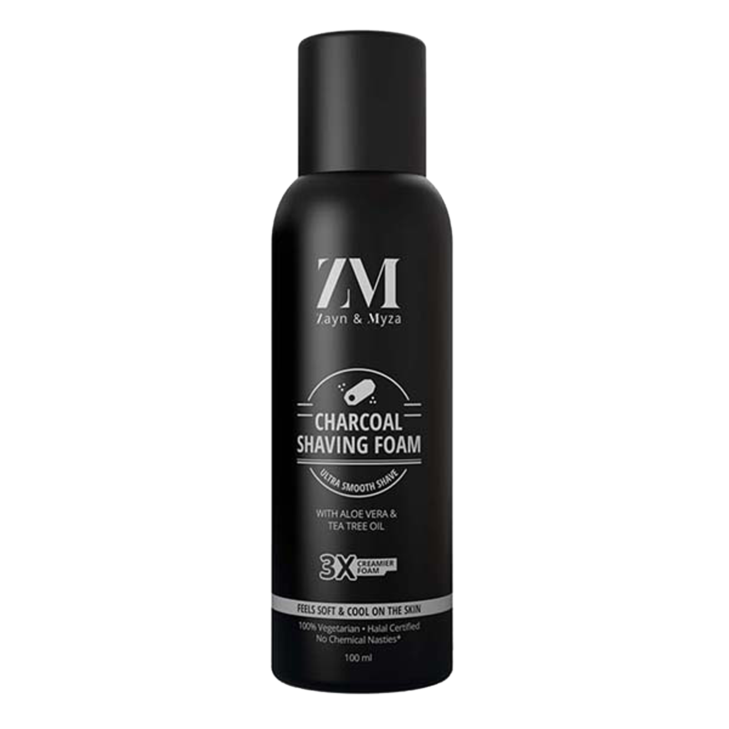 ZM Zayn & Myza | ZM Zayn & Myza Ultra Smooth Shine Charcoal Shaving Foam (100ml)