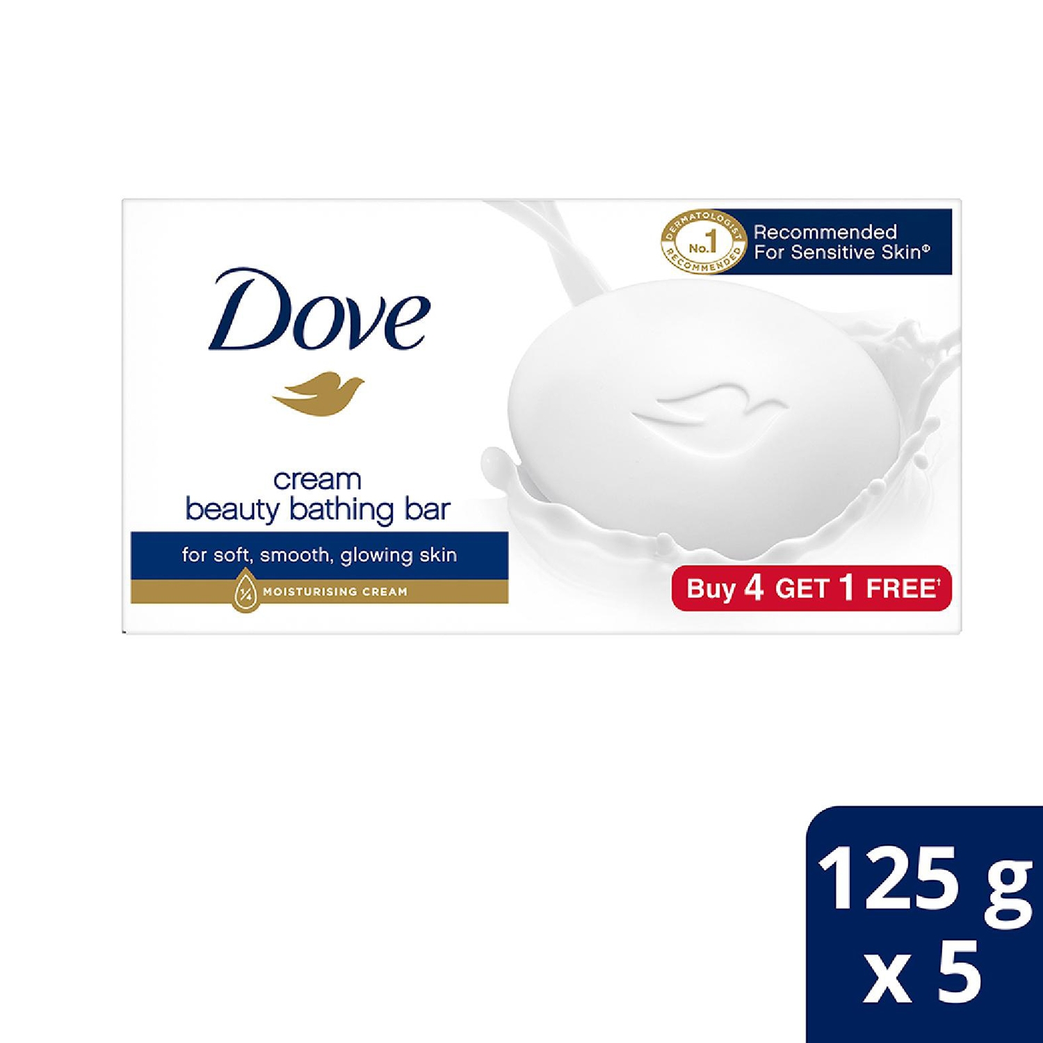 Dove | Dove Cream Beauty Bar Combo - Buy 4 Get 1 Free (5Pcs)