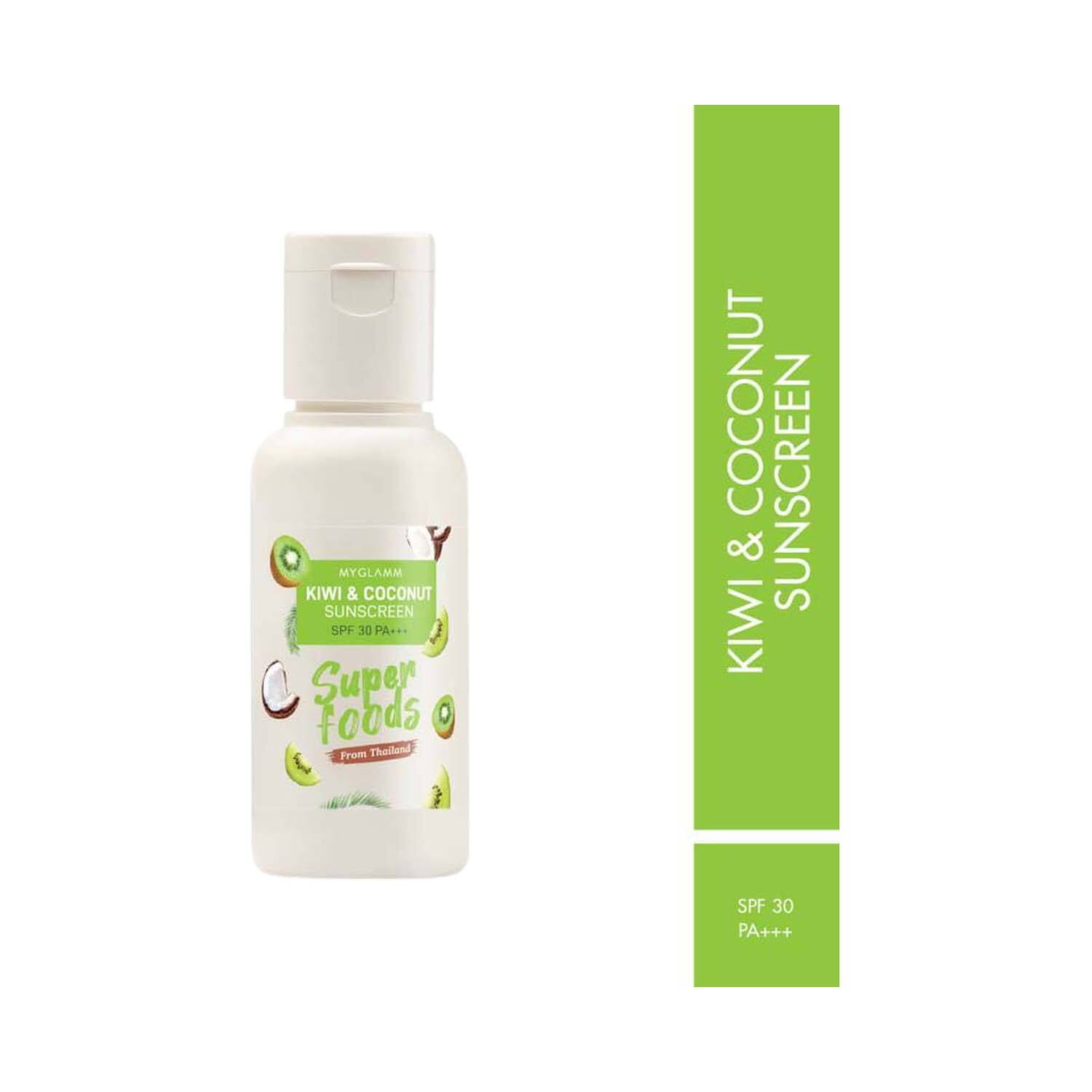 MyGlamm | MyGlamm Super Foods Coconut & Kiwi Sunscreen SPF 30 - (50ml)