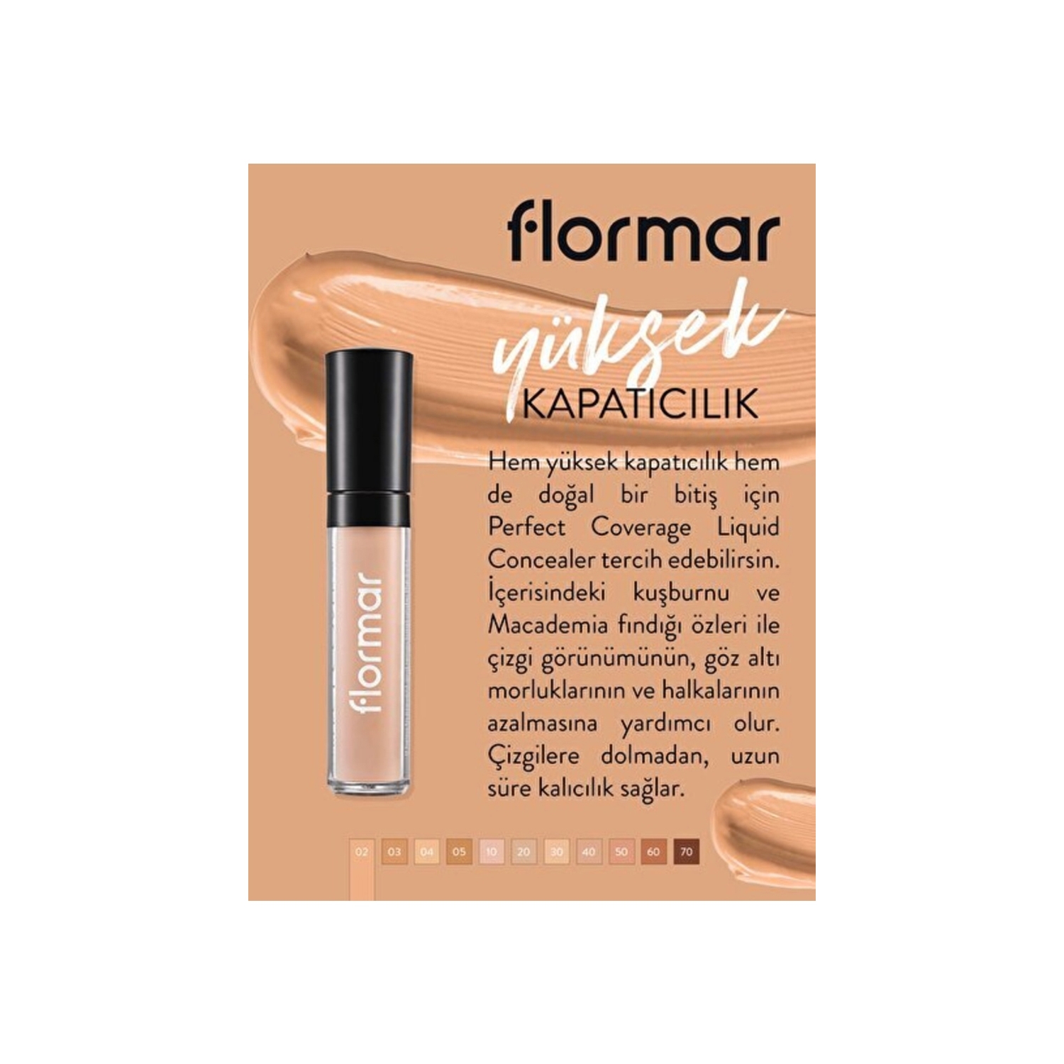Flormar Perfect Coverage Liquid Concealer - 60 Dark (5ml)