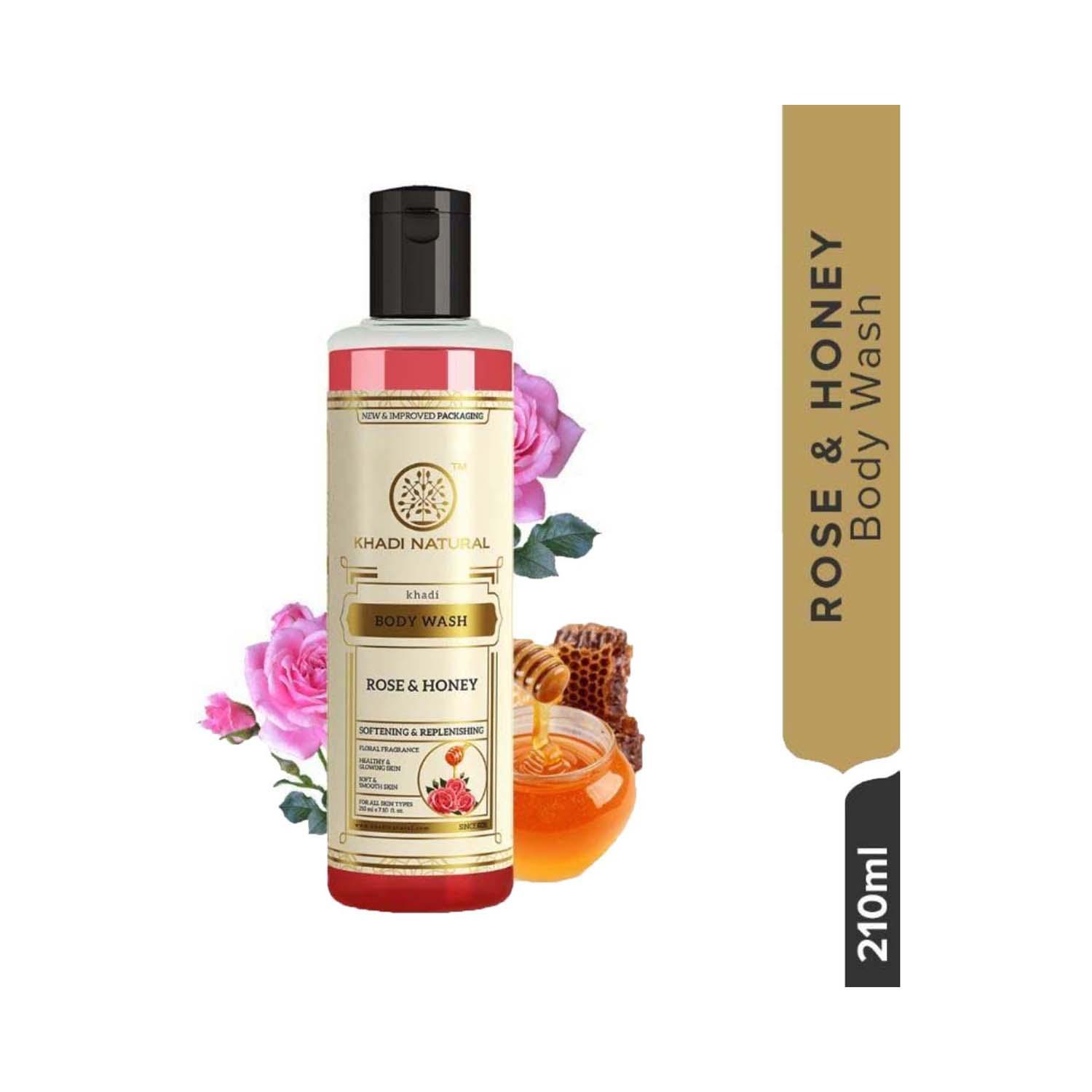 Khadi Natural Rose & Honey Body Wash (210 ml)