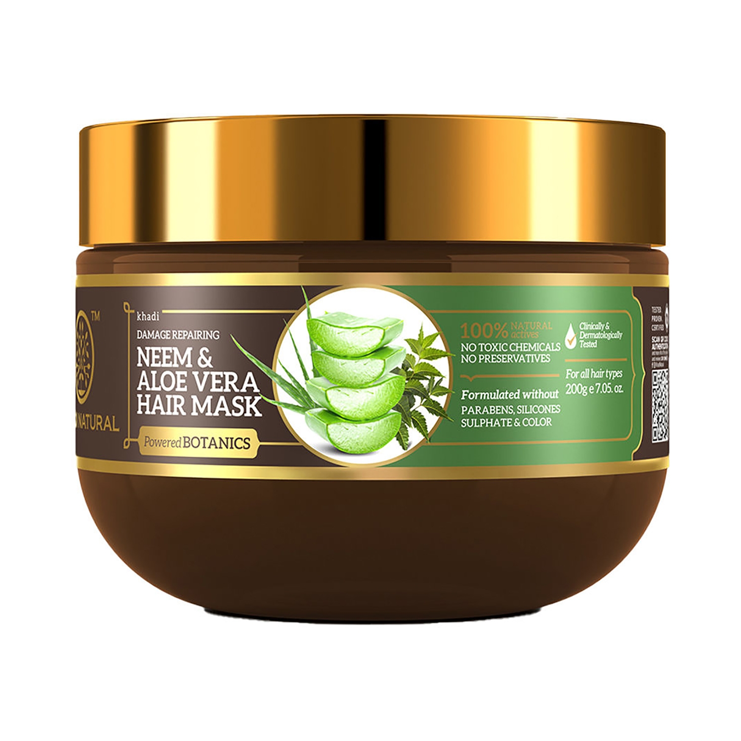 Khadi Natural Neem & Aloe Vera Hair Mask With Almond Oil & Coconut Oil (200g)