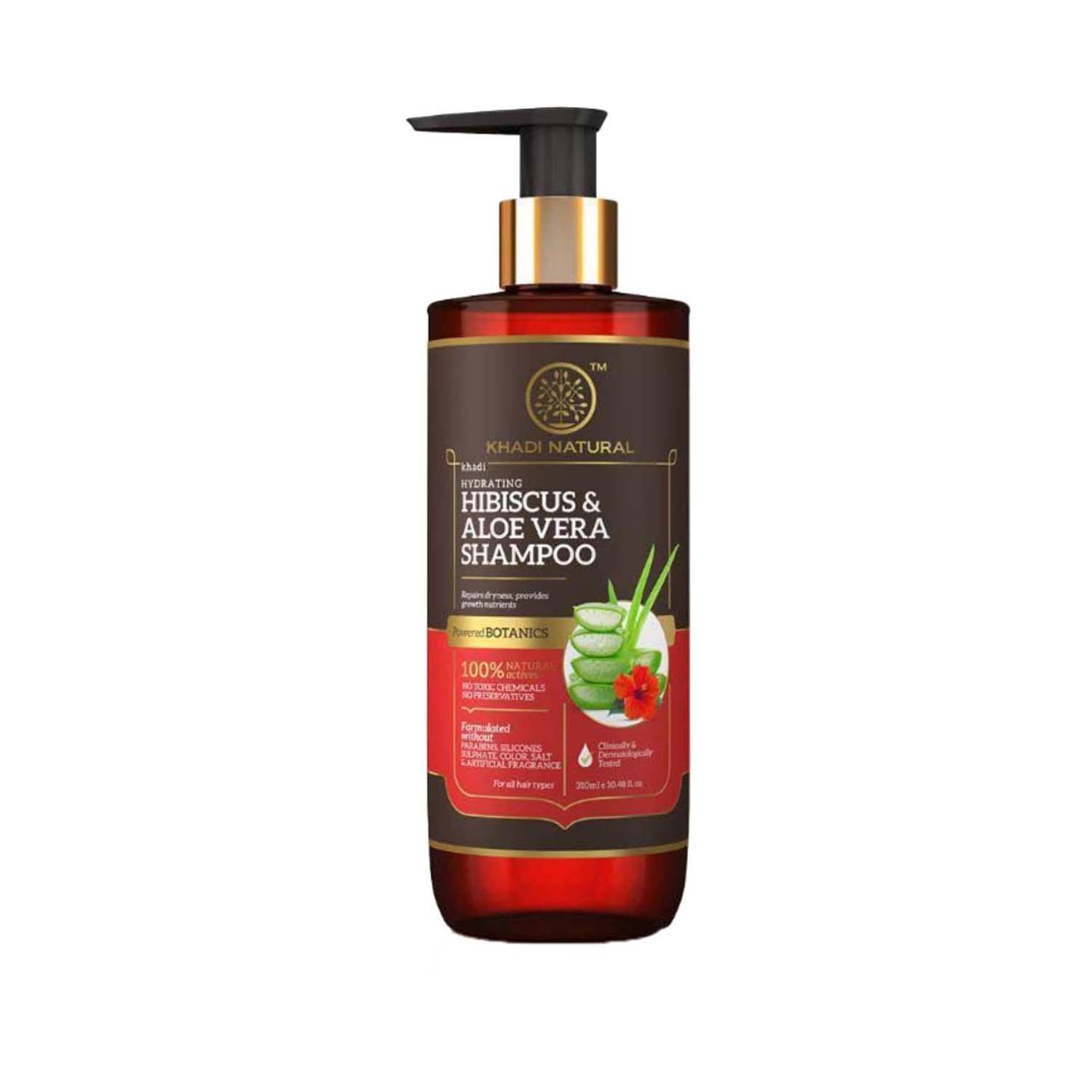 Khadi Natural | Khadi Natural Hibiscus & Aloevera Hair Cleanser With Reetha & Amla Powered Botanic Shampoo (310 ml)