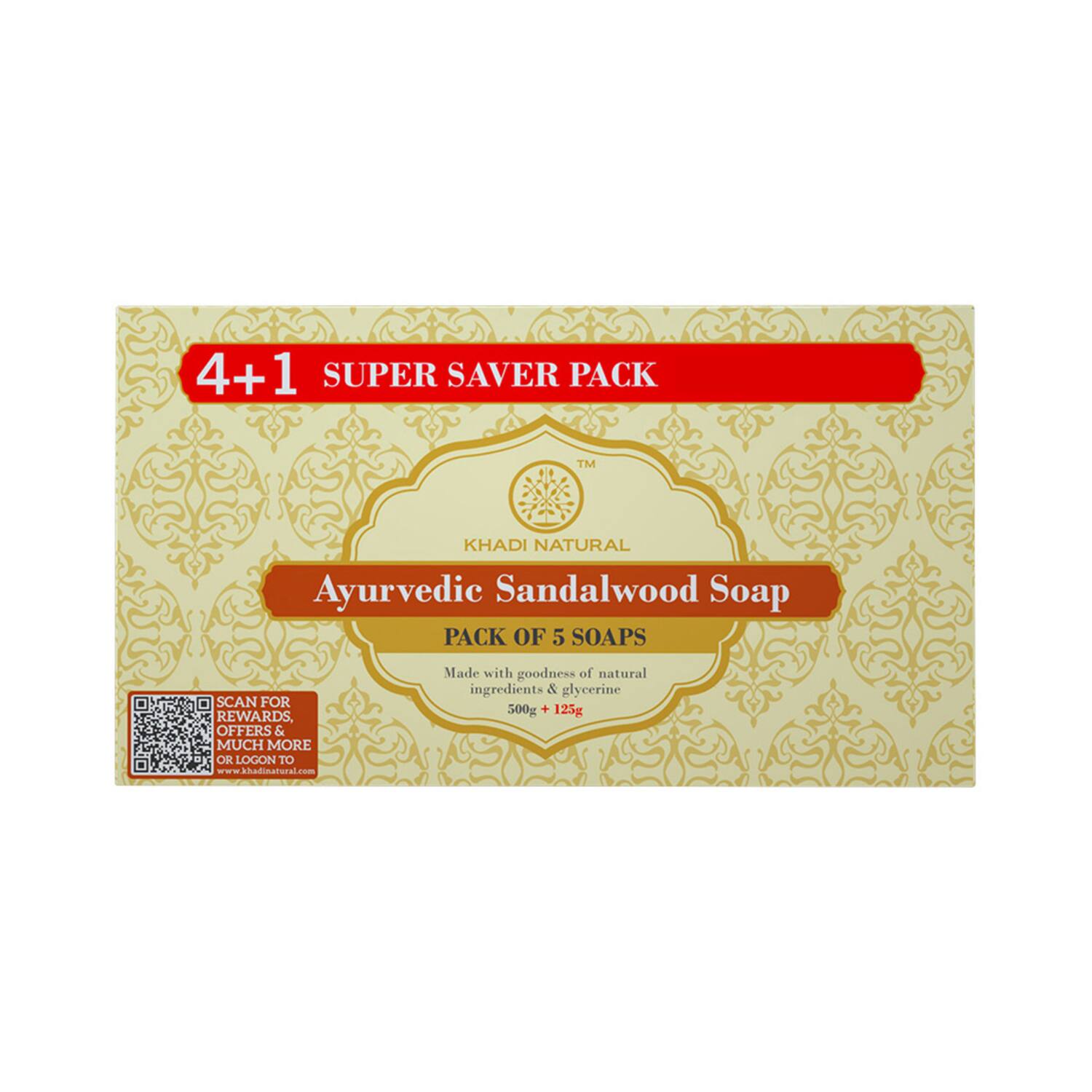 Khadi Natural | Khadi Natural Sandalwood Soap Super Saver Pack (5 Pcs)